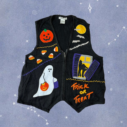 Seance 1990s Halloween Sweater Vest L