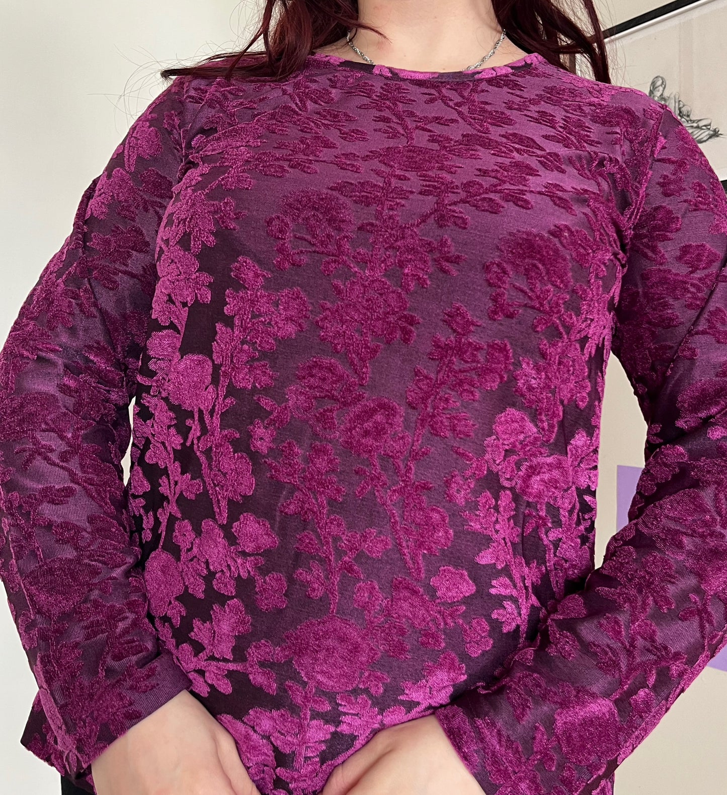 Devore Velvet Top UK 14