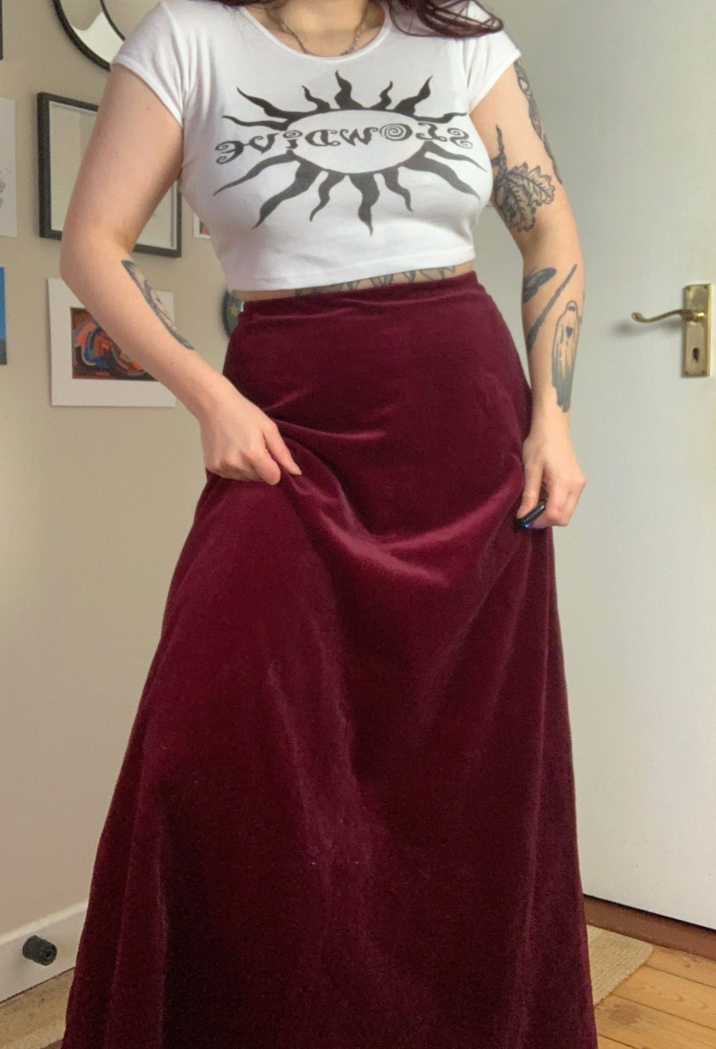 Crimson 90s Skirt UK 12