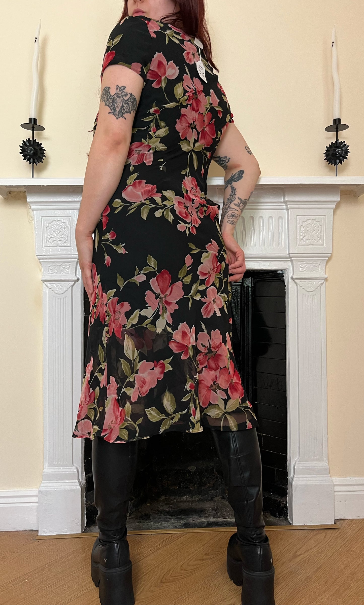 1990s Floral Dress UK 12