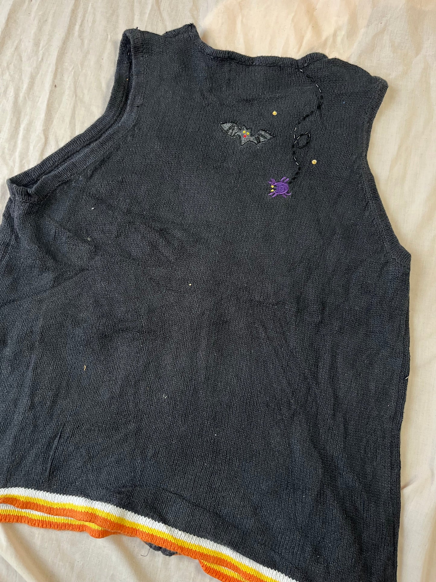 Caspar 1990s Halloween Sweater Vest M