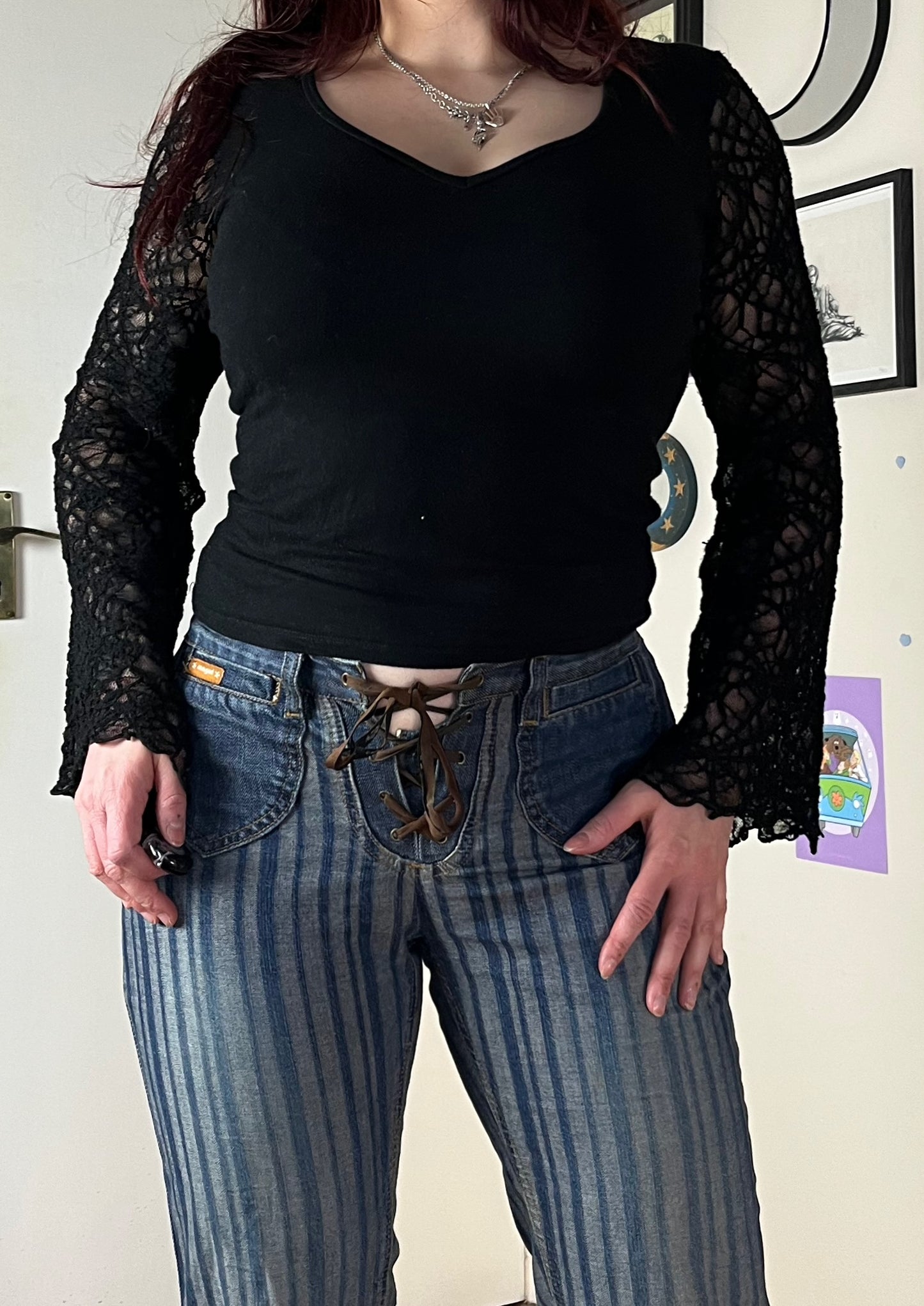 1990s Striped Jeans UK 8-10