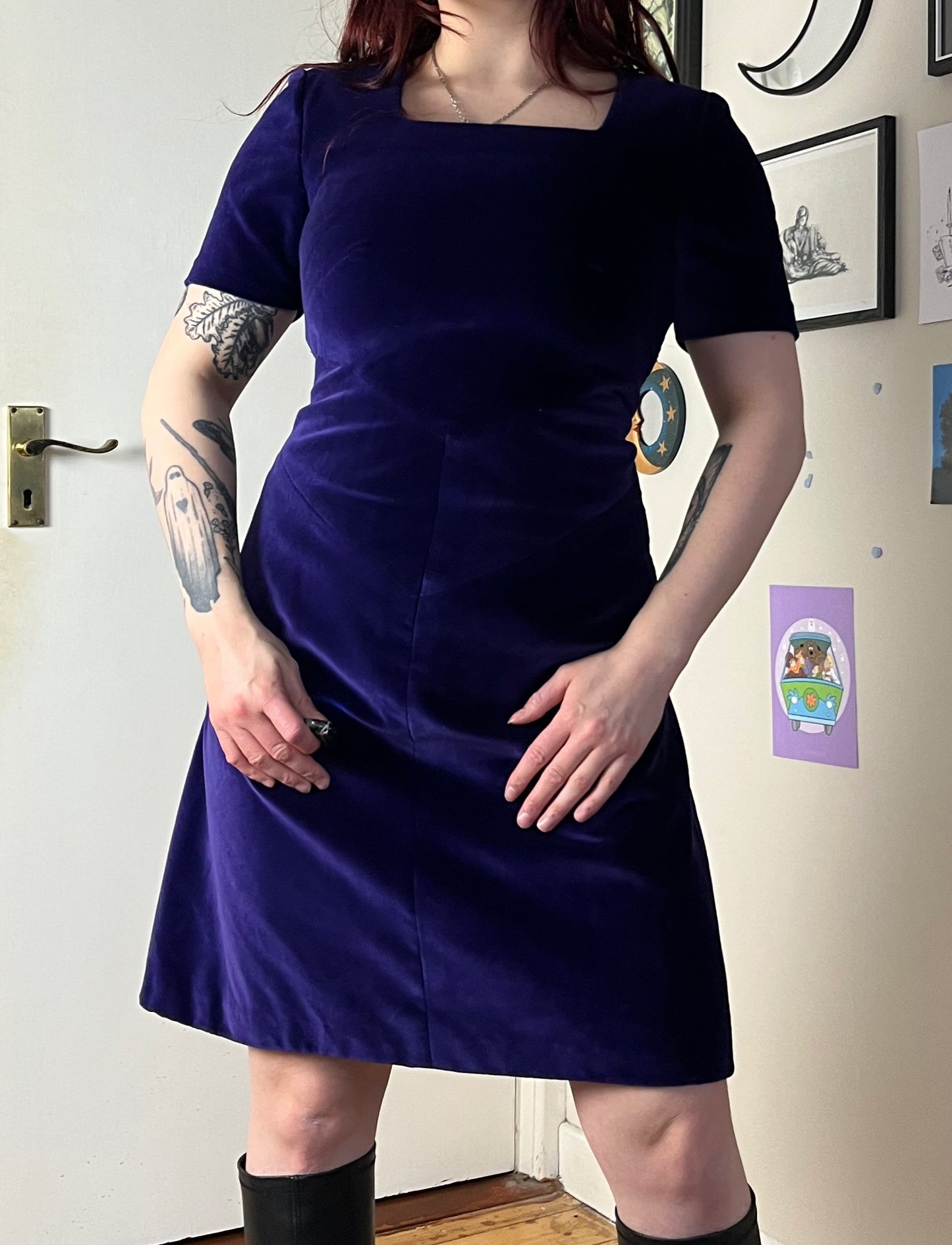 Purple Velvet Dress UK 12