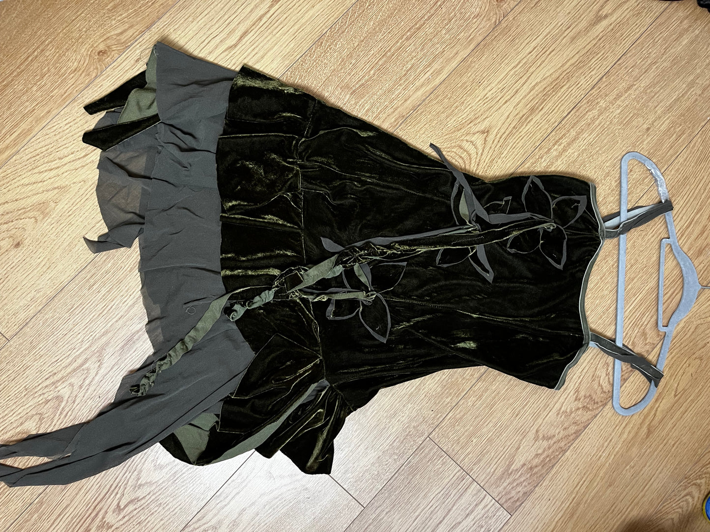 1990s Velvet Dress UK 10-12