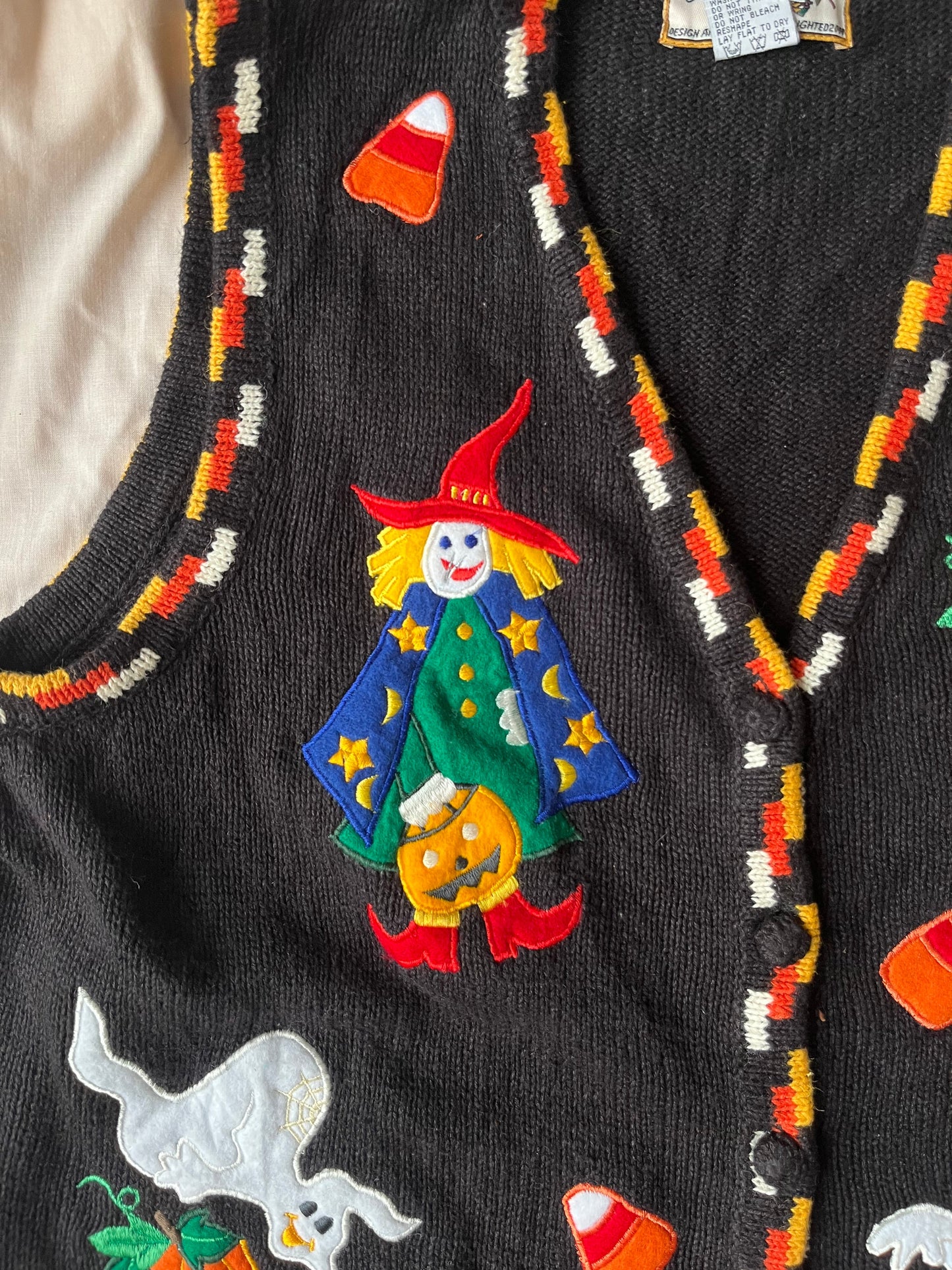 Boneyard 1990s Halloween Sweater Vest L