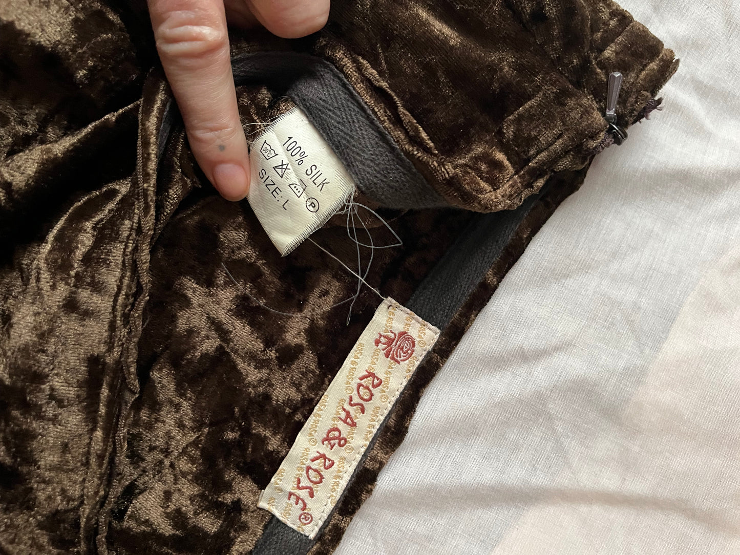 Velvet And Mesh Silk Maxi Skirt  - UK 10