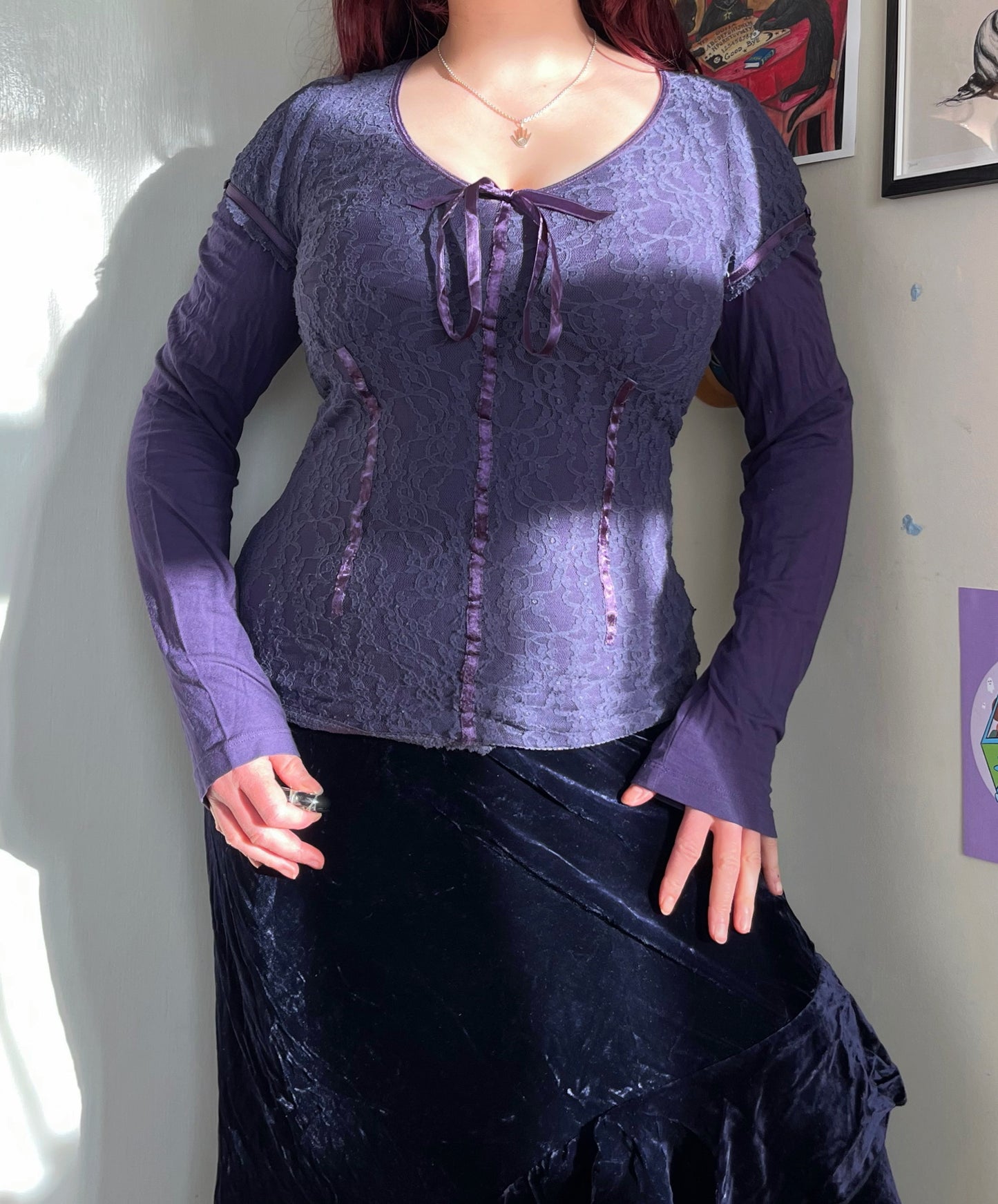 Purple Lace Top - UK 10-12