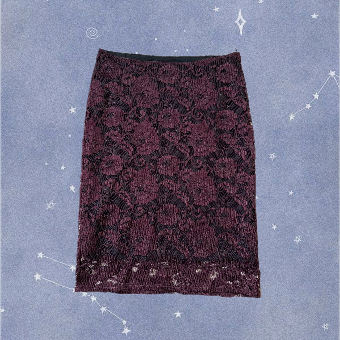 Purple Lace Skirt UK 10/12