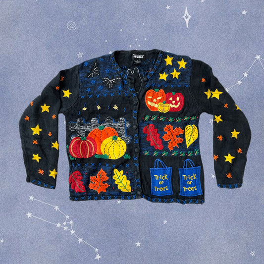 Something Wicked 1990s Halloween Cardigan S