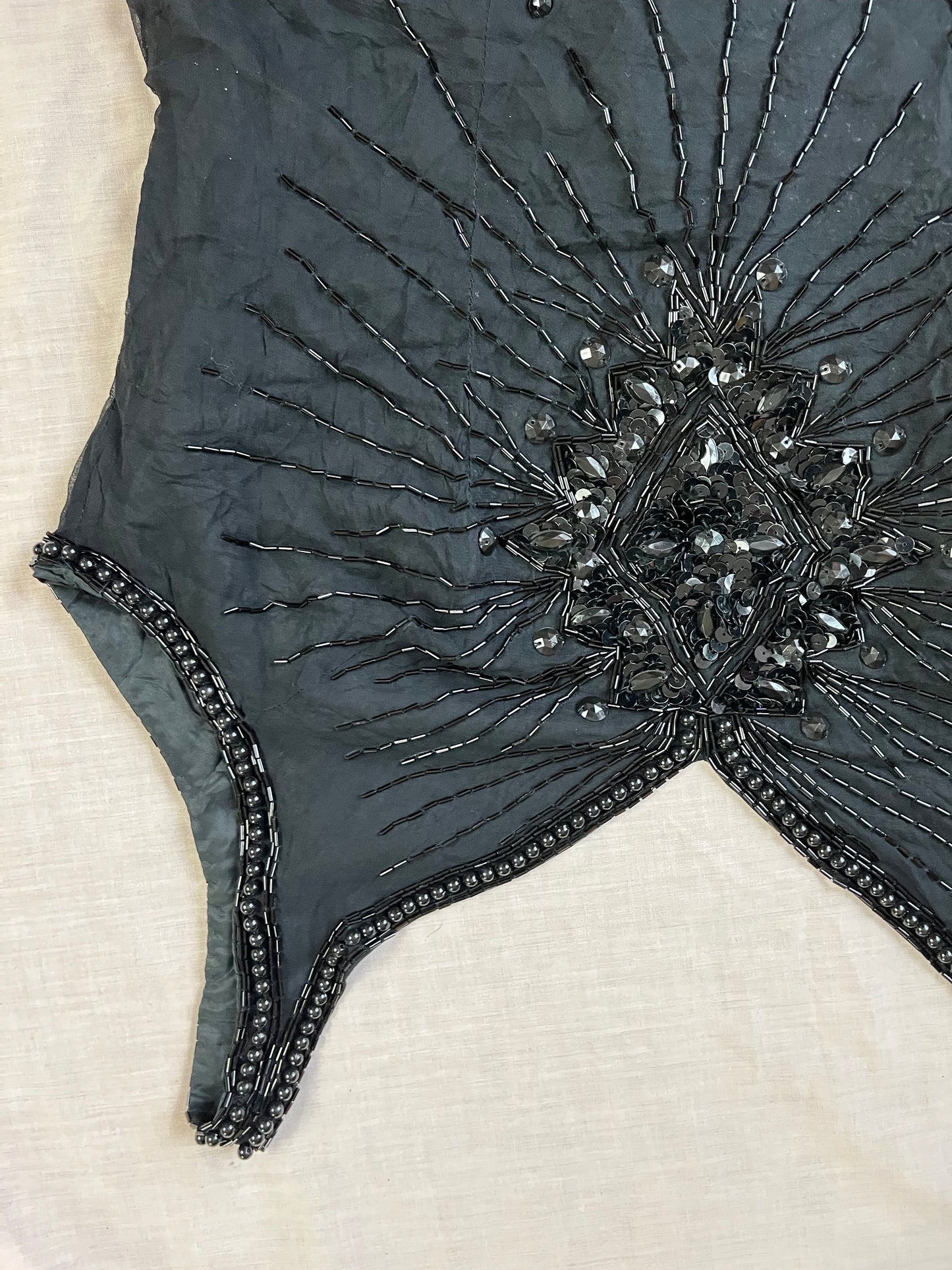 Black Beaded Dress UK 12