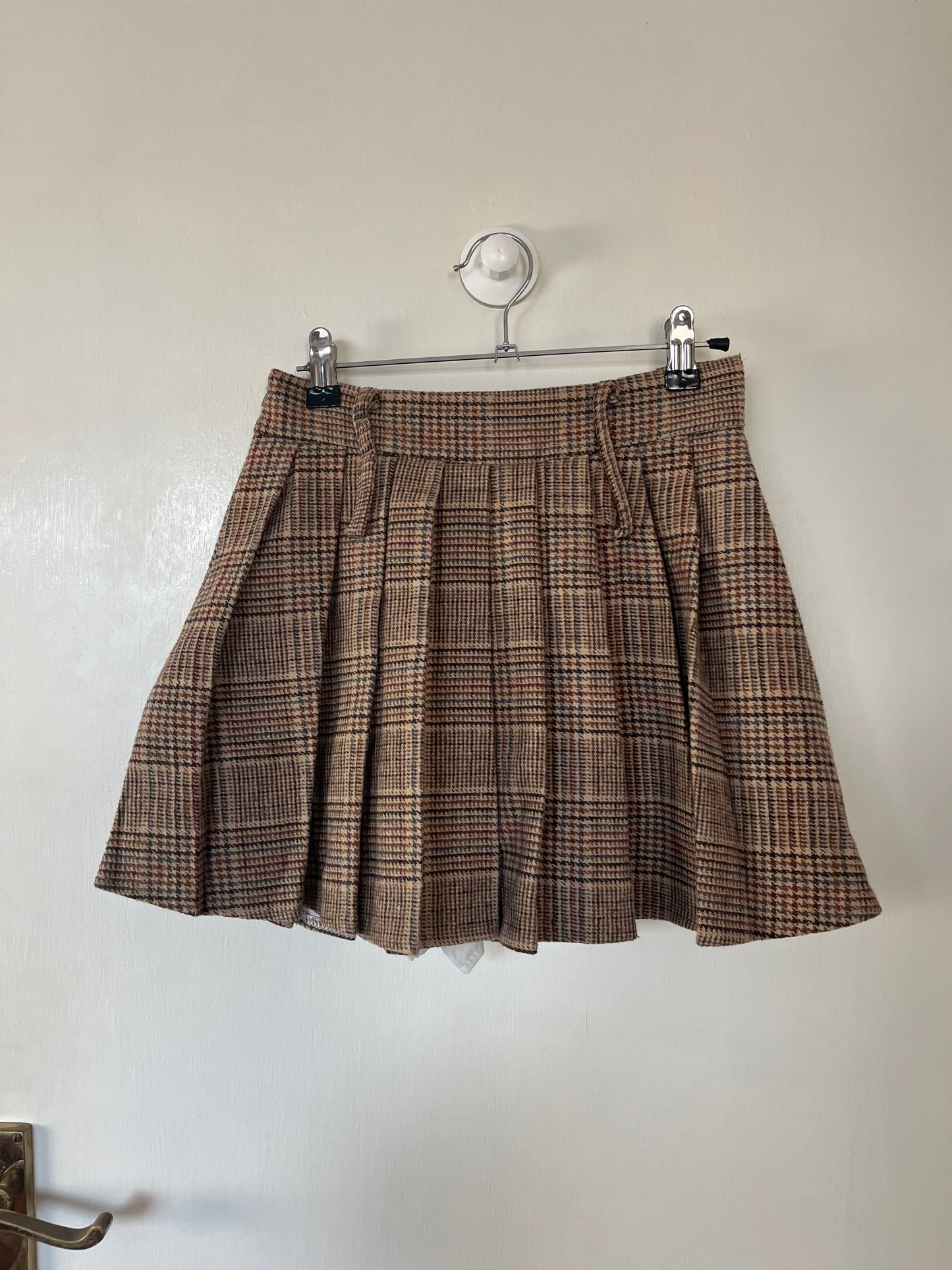 Brown Tartan Mini Skort UK 6