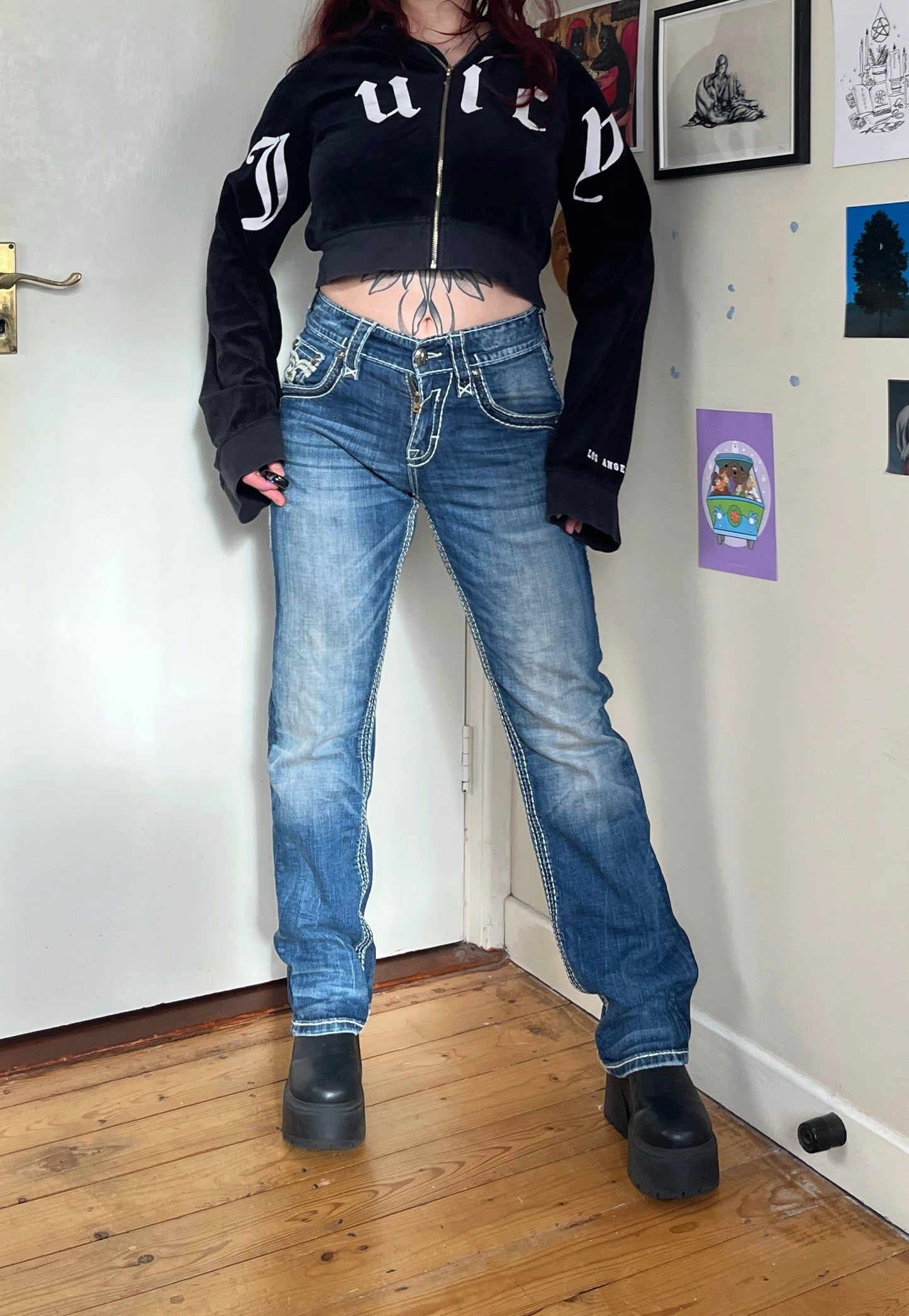 Y2K Rock Revival Jeans UK 10-12