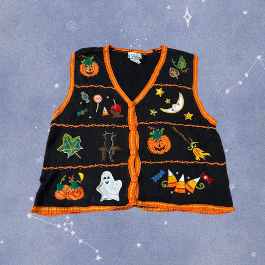 Dusk 1990s Halloween Sweater Vest L/XL