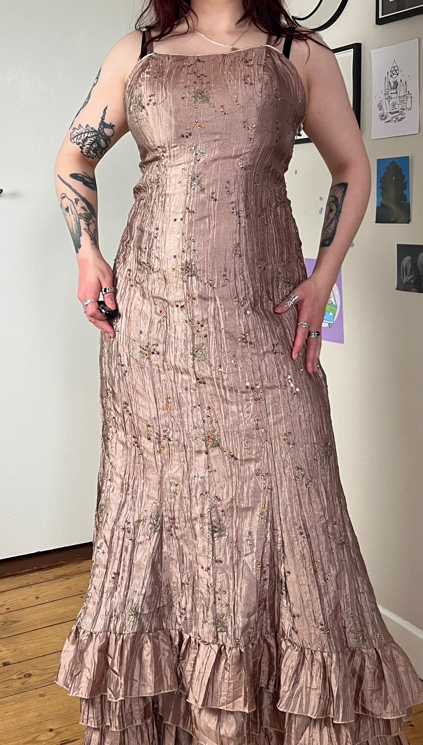 Gold Sequin Prom/Evening Dress - UK 10-12