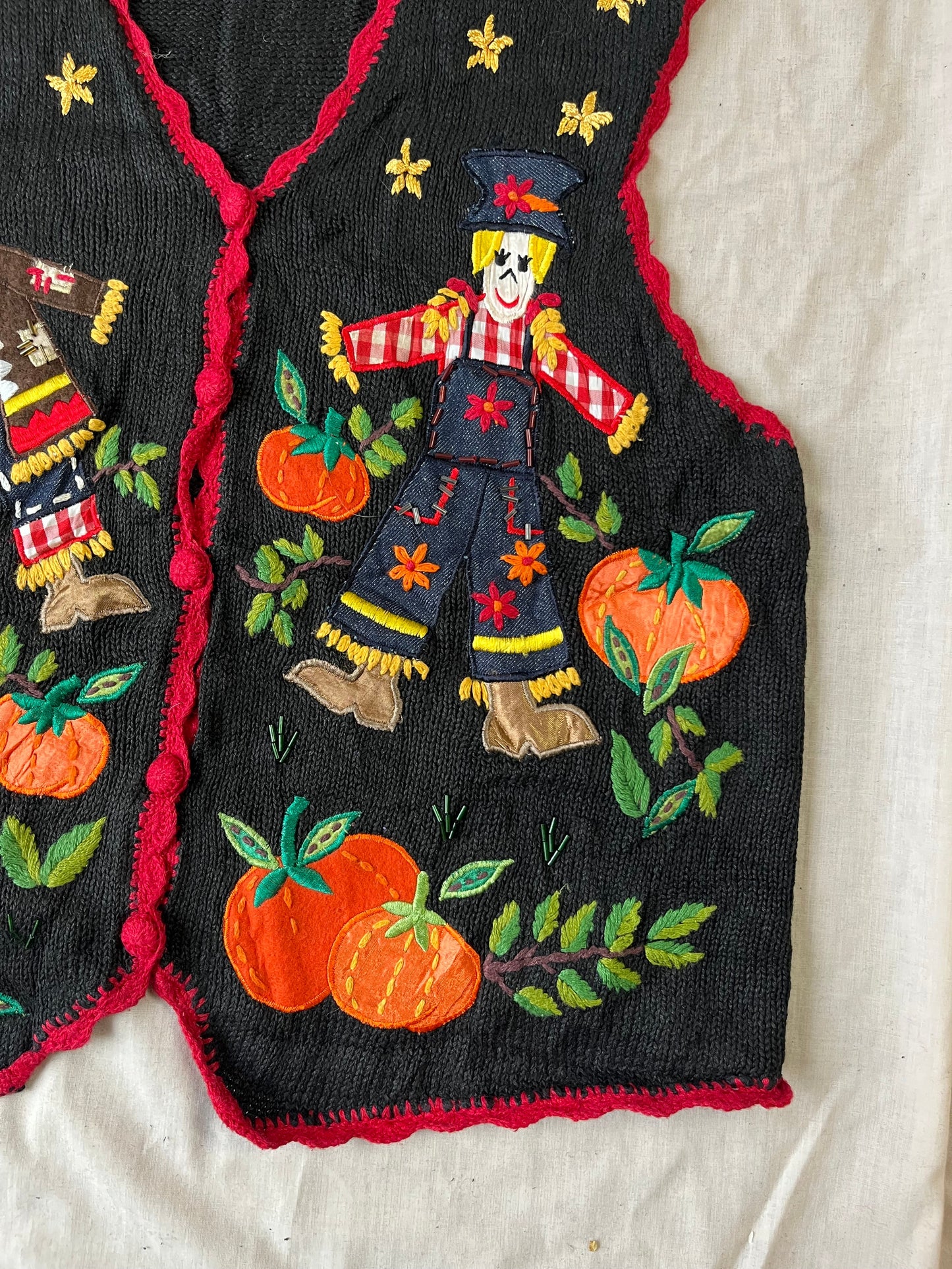 Harvest 1990s Halloween Sweater Vest M