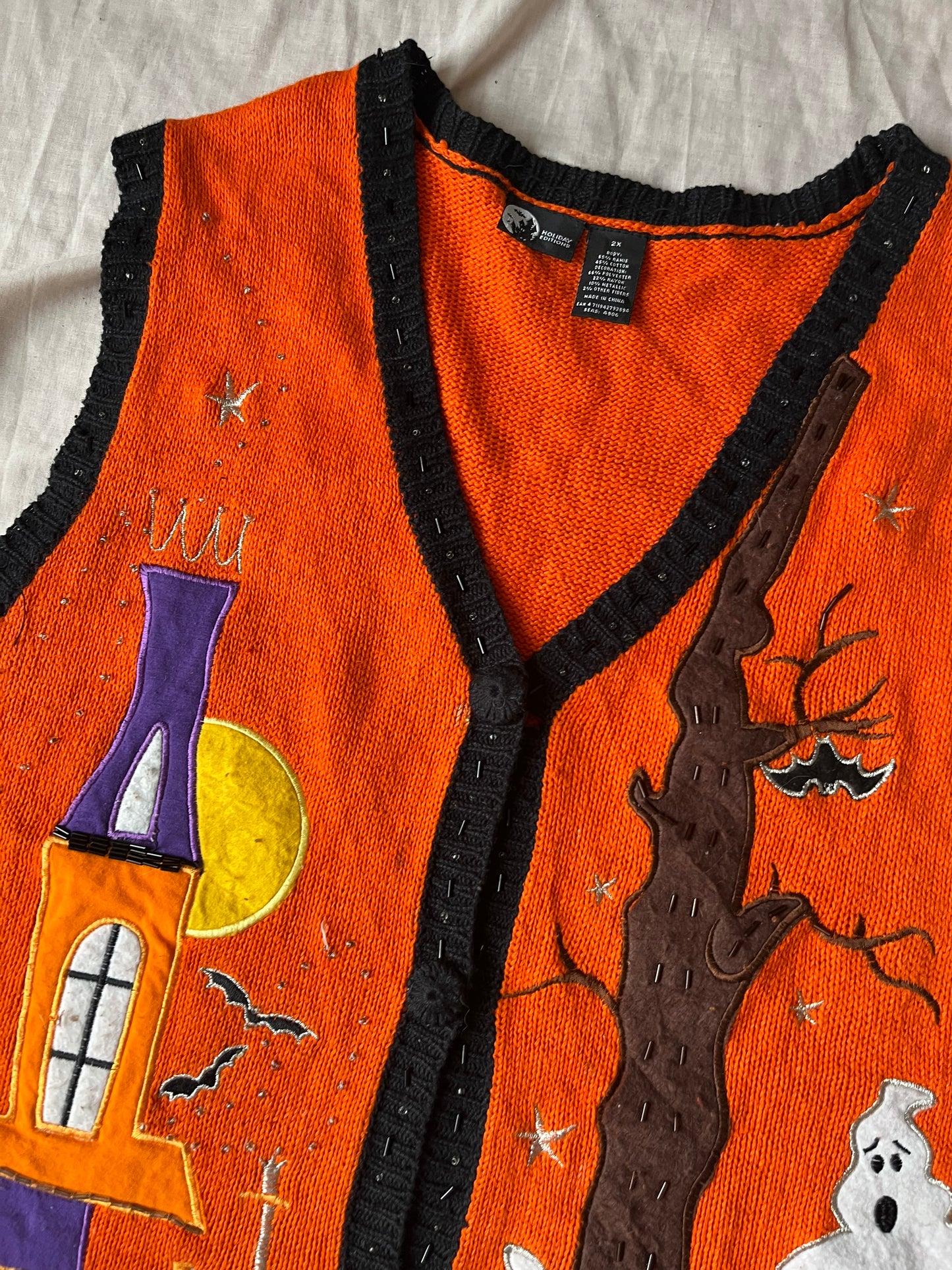 Sleepy Hollow 1990s Halloween Sweater Vest 2X