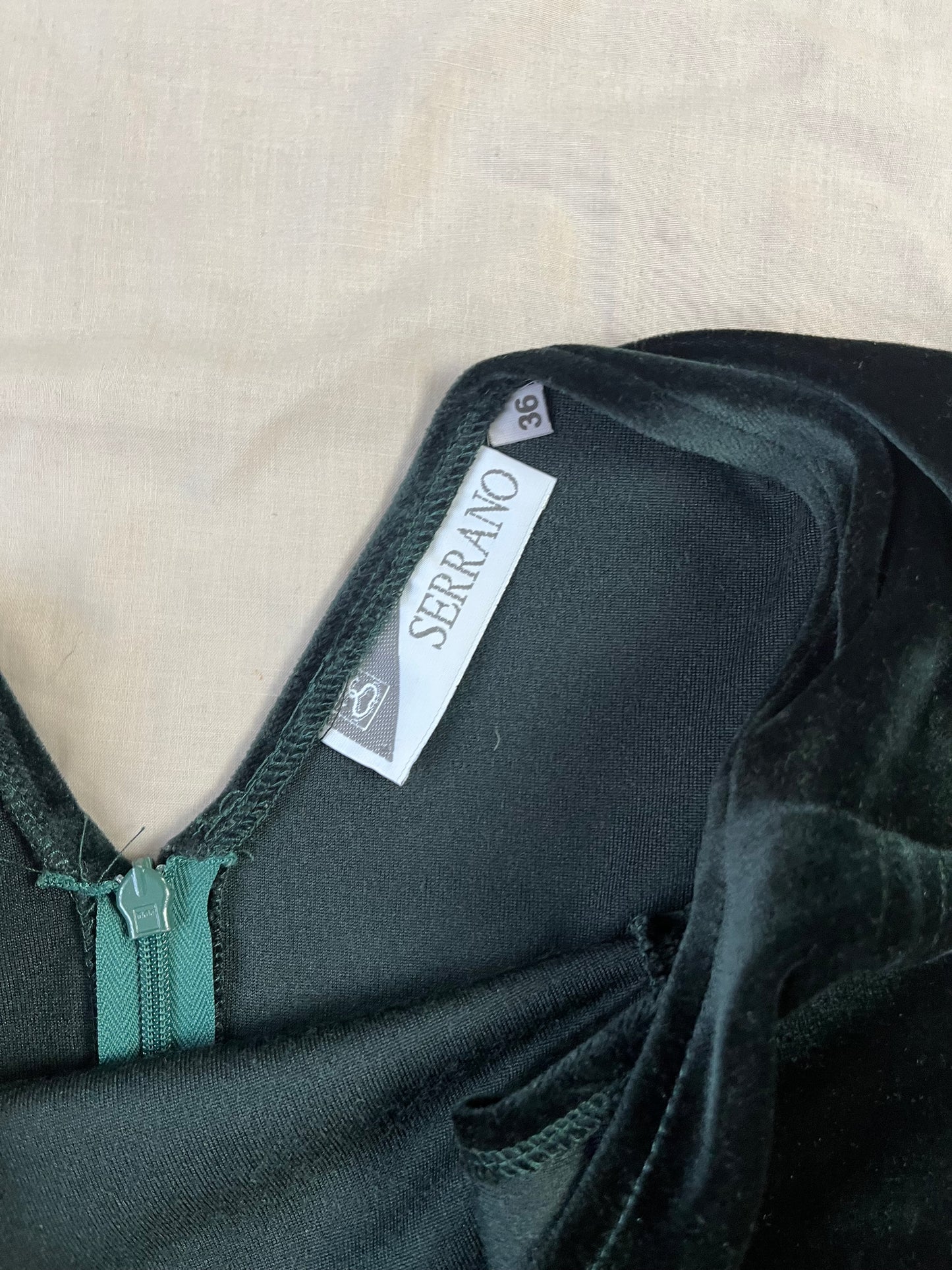 Green Velvet Dress UK 10