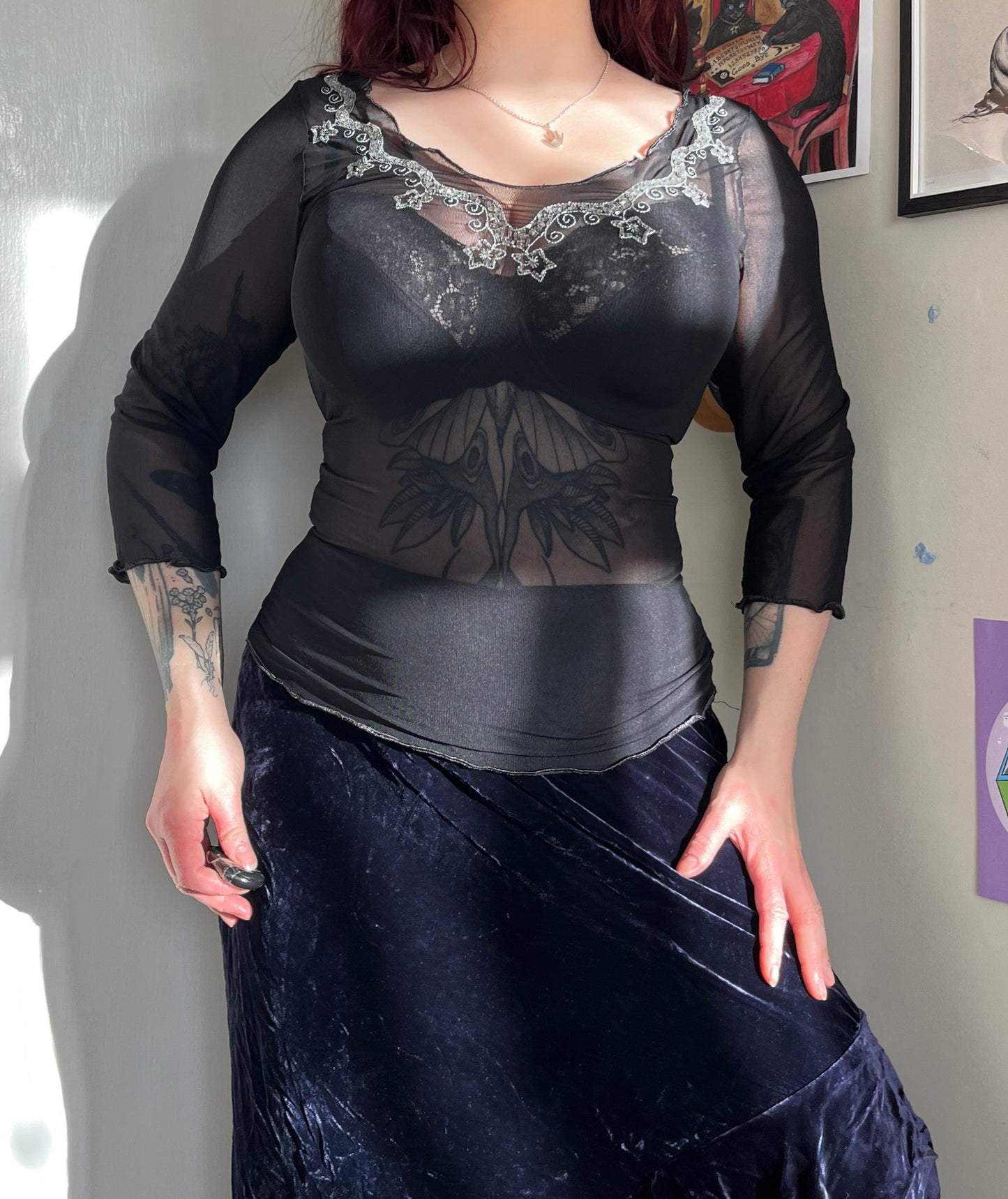 Mesh Beaded Top - UK 10