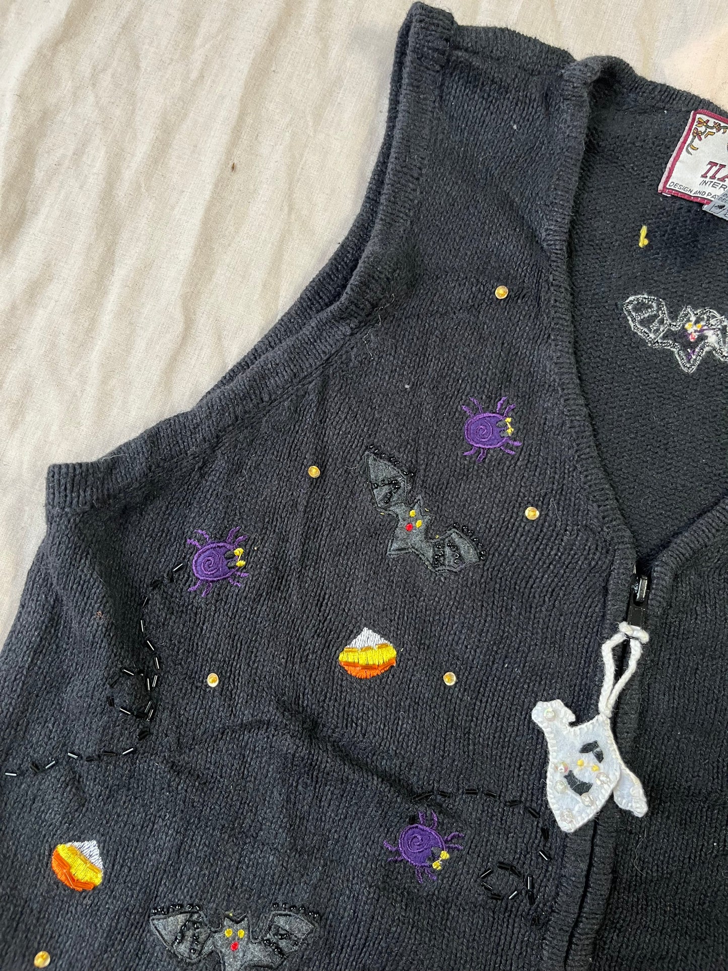 Caspar 1990s Halloween Sweater Vest M
