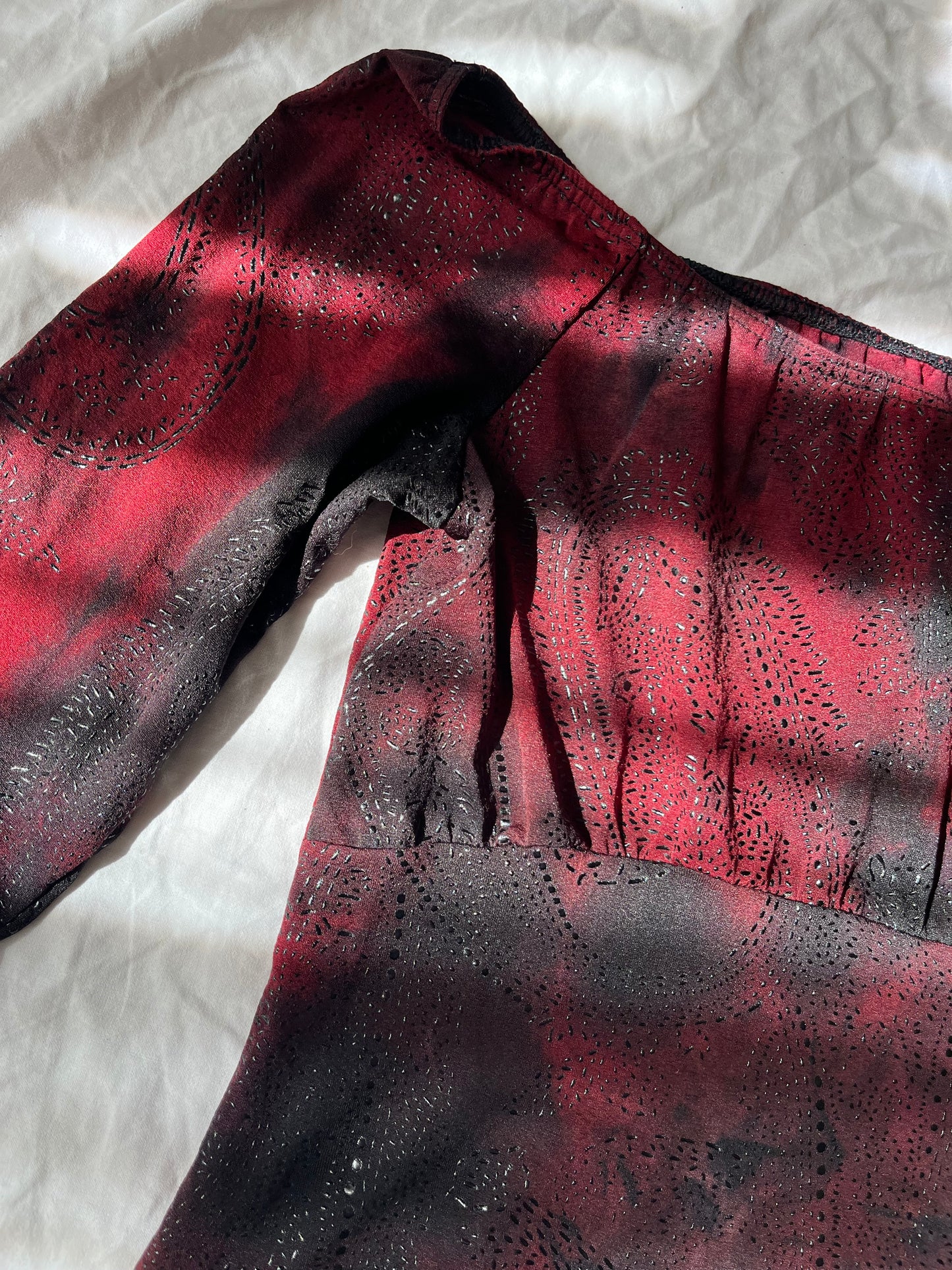 Red/Black Pattern Top UK 8-10