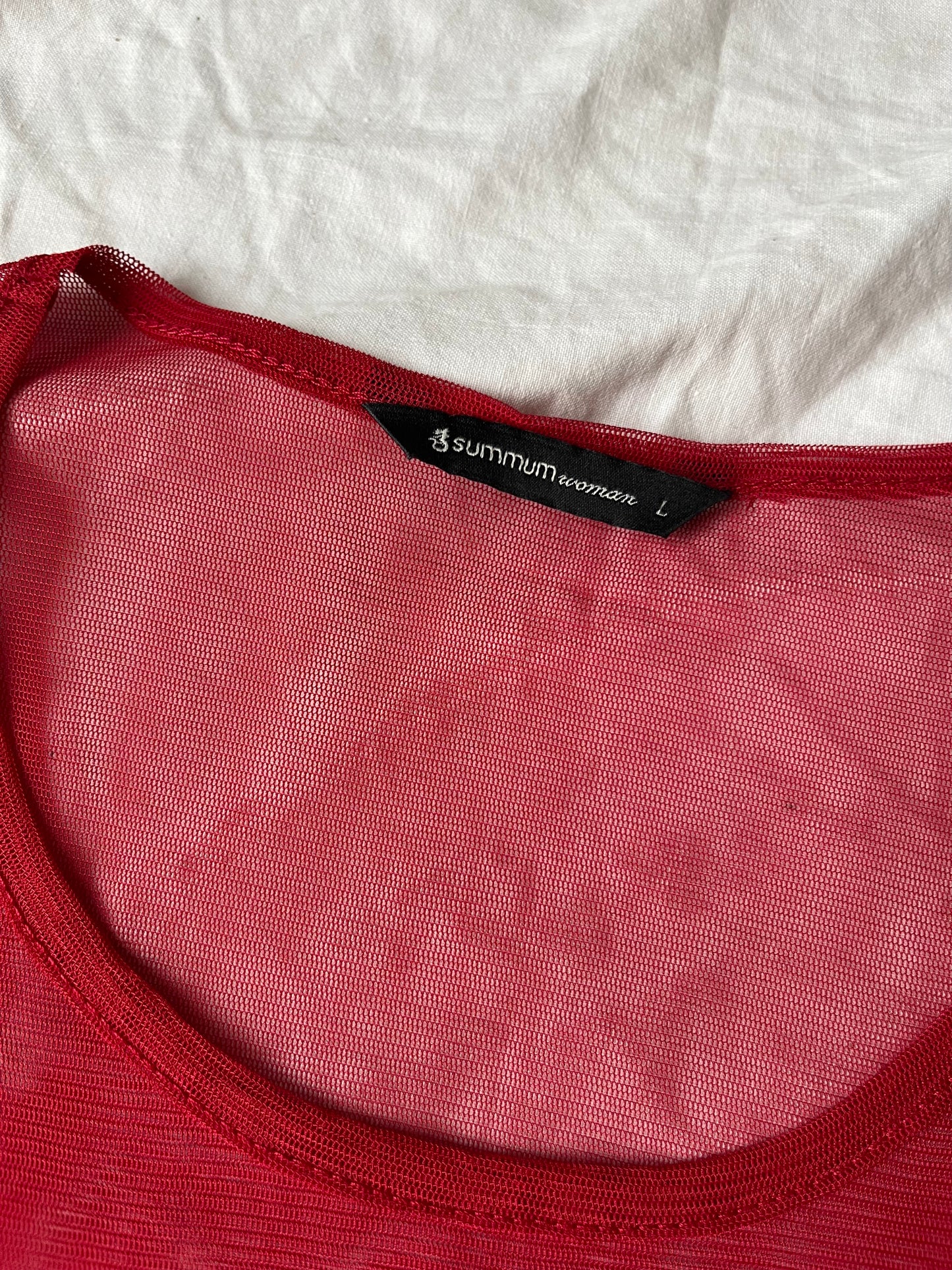 Red Mesh Top UK 12-14