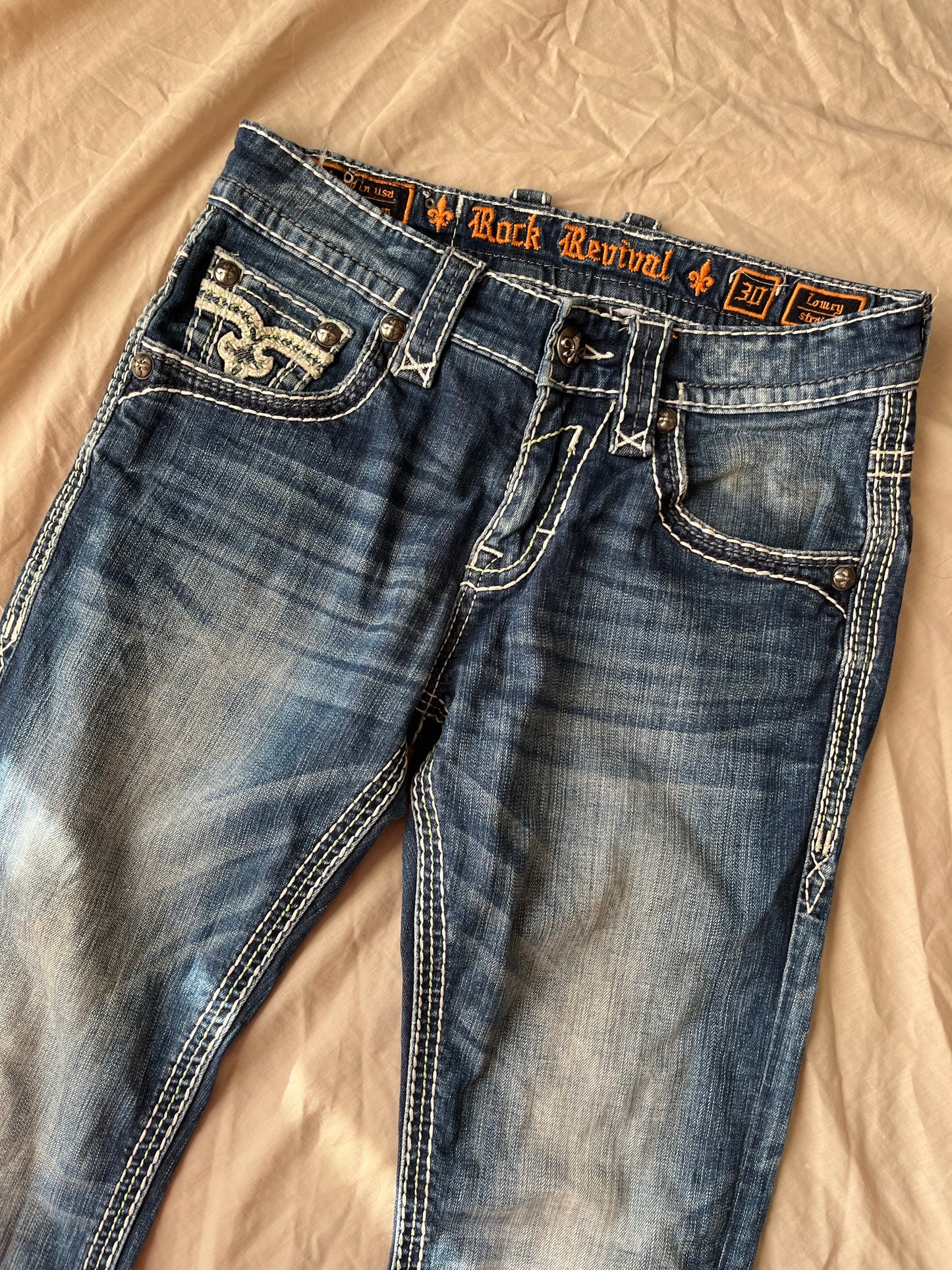 Y2K Rock Revival Jeans UK 10-12