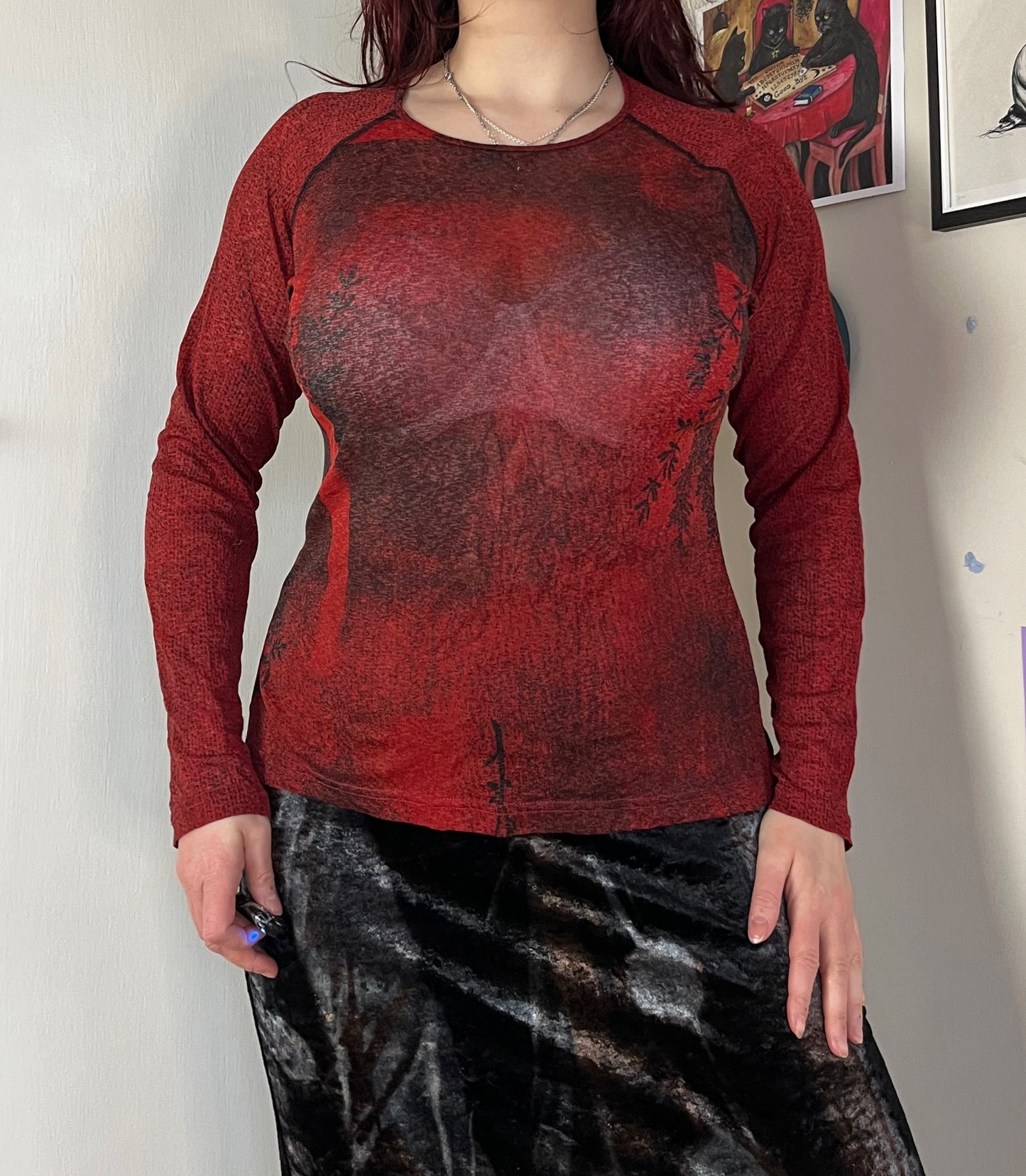 Floral Mesh Top UK 10-12
