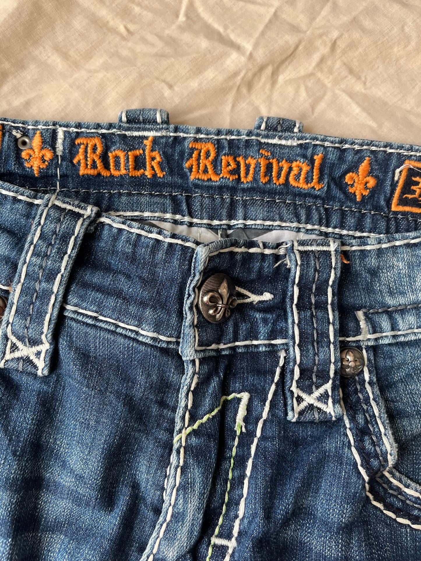 Y2K Rock Revival Jeans UK 10-12