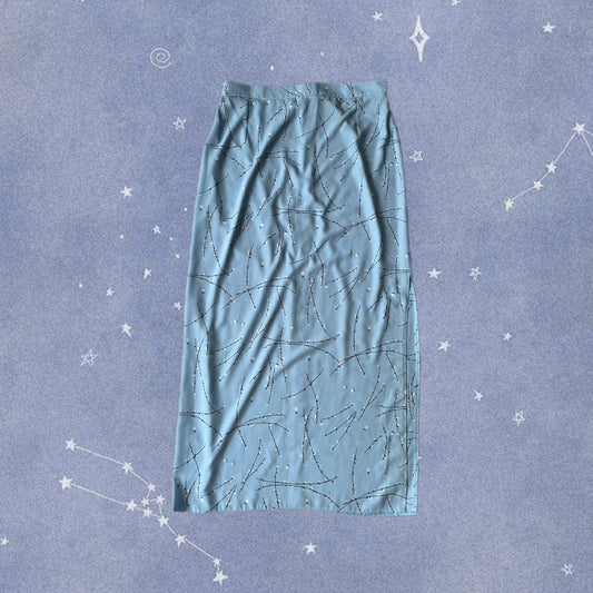 Blue Floral Maxi Skirt - UK 12