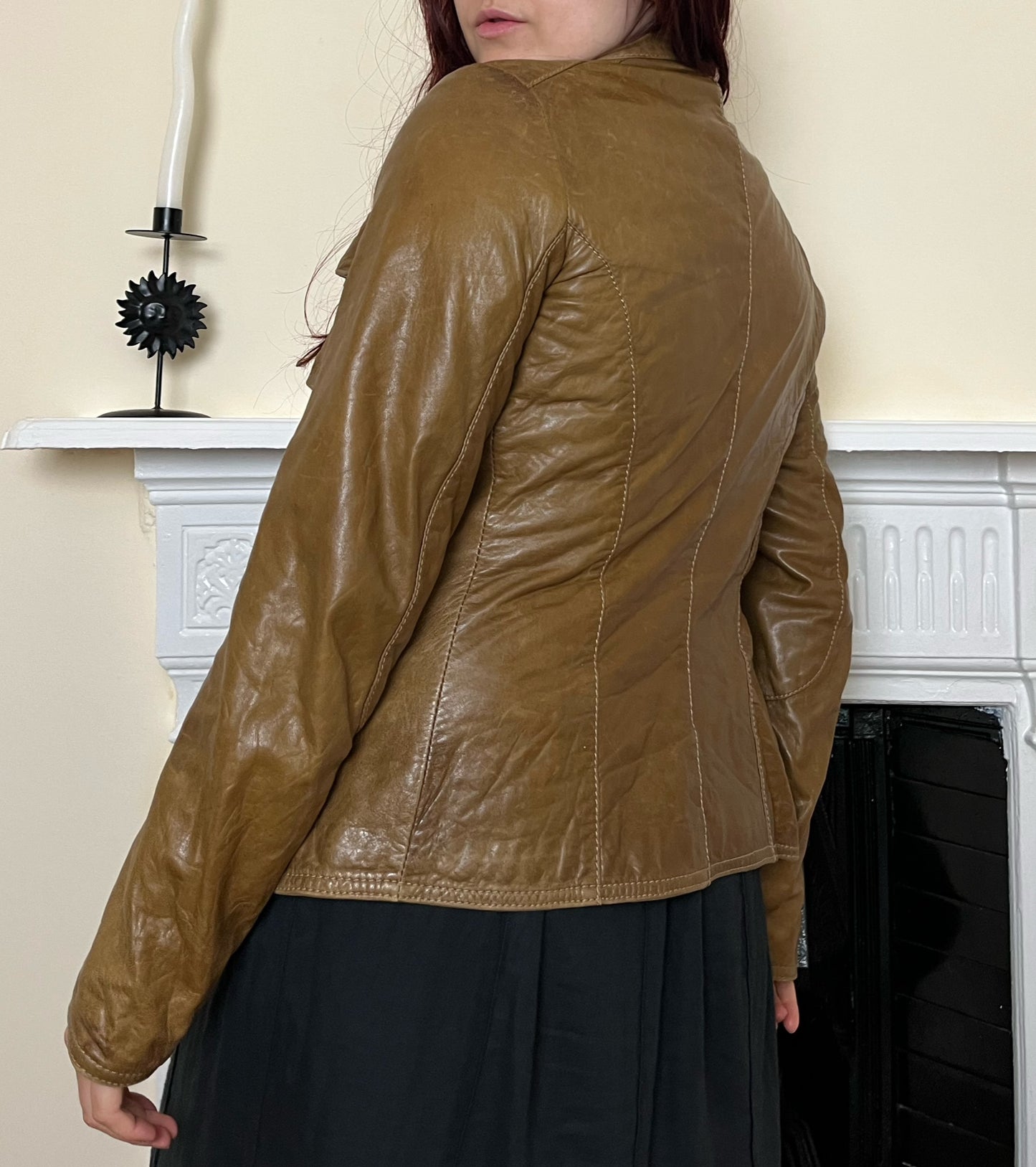 Brown Leather Jacket UK 8-10