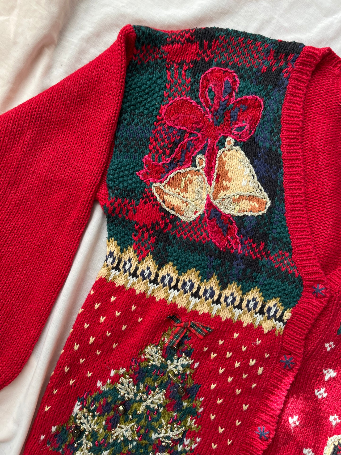 Candy Cane 1990s Cardigan UK 4-18/L