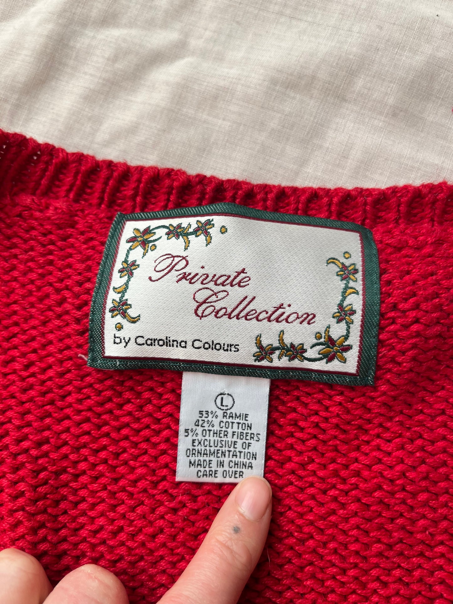 Candy Cane 1990s Cardigan UK 4-18/L