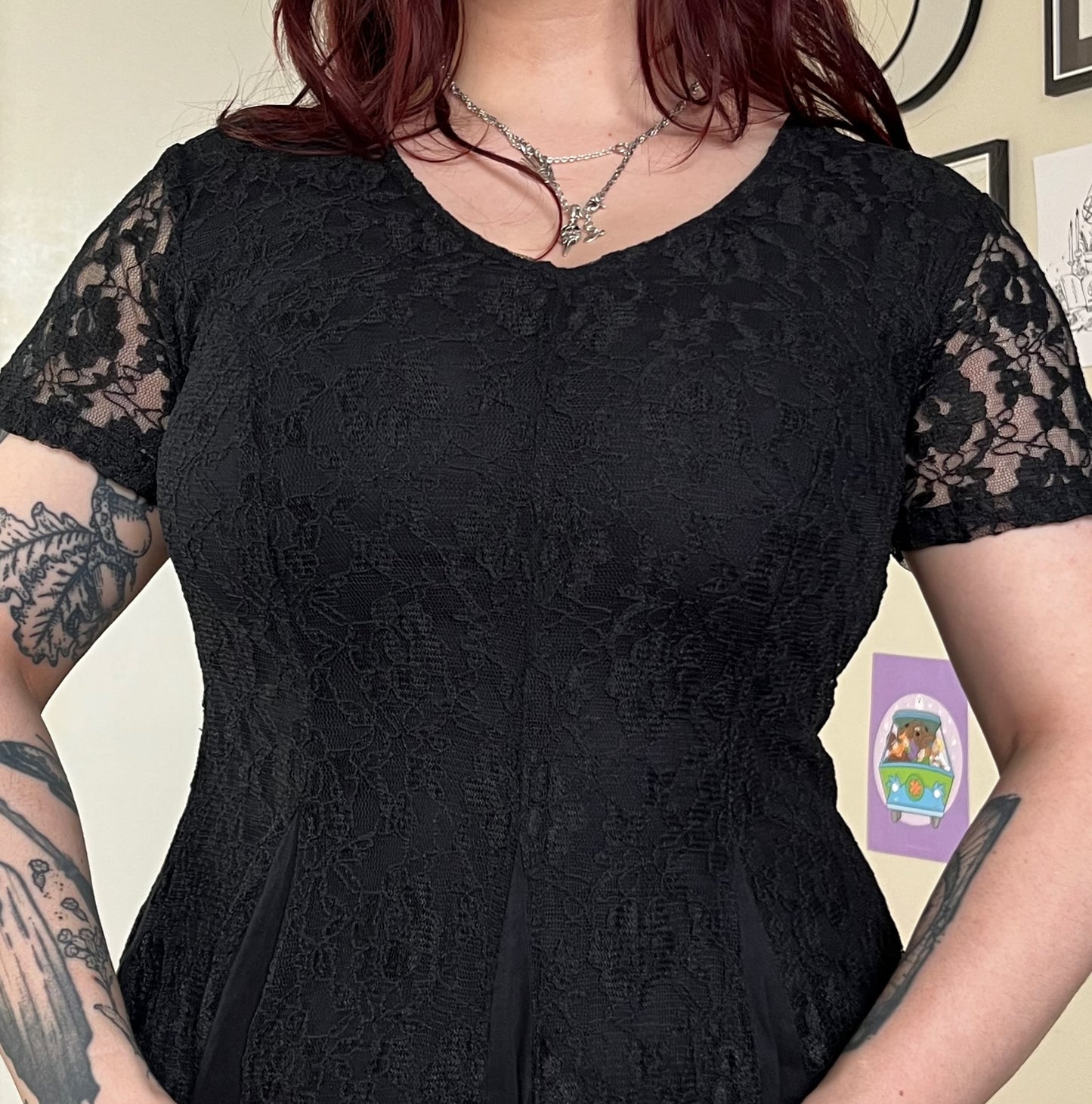 Black Lace Dress UK 12