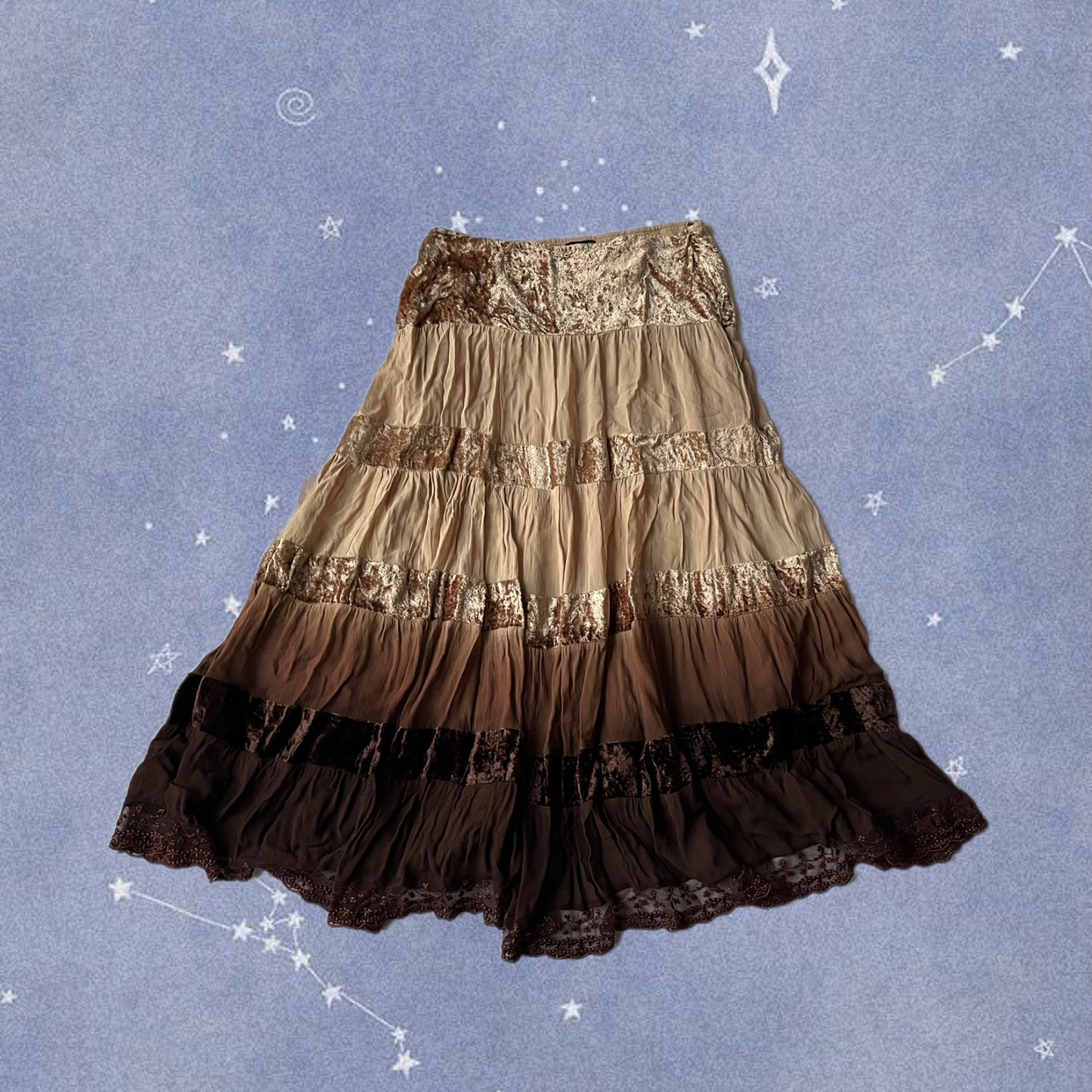 Velvet And Mesh Skirt by Guess - UK 12