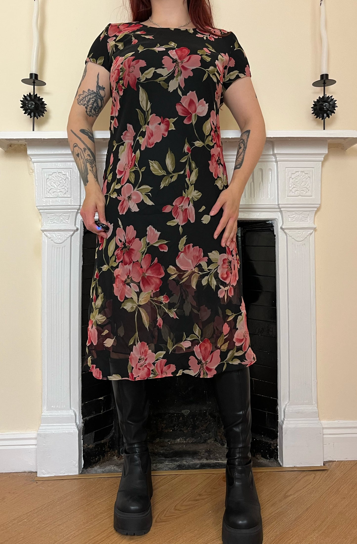 1990s Floral Dress UK 12