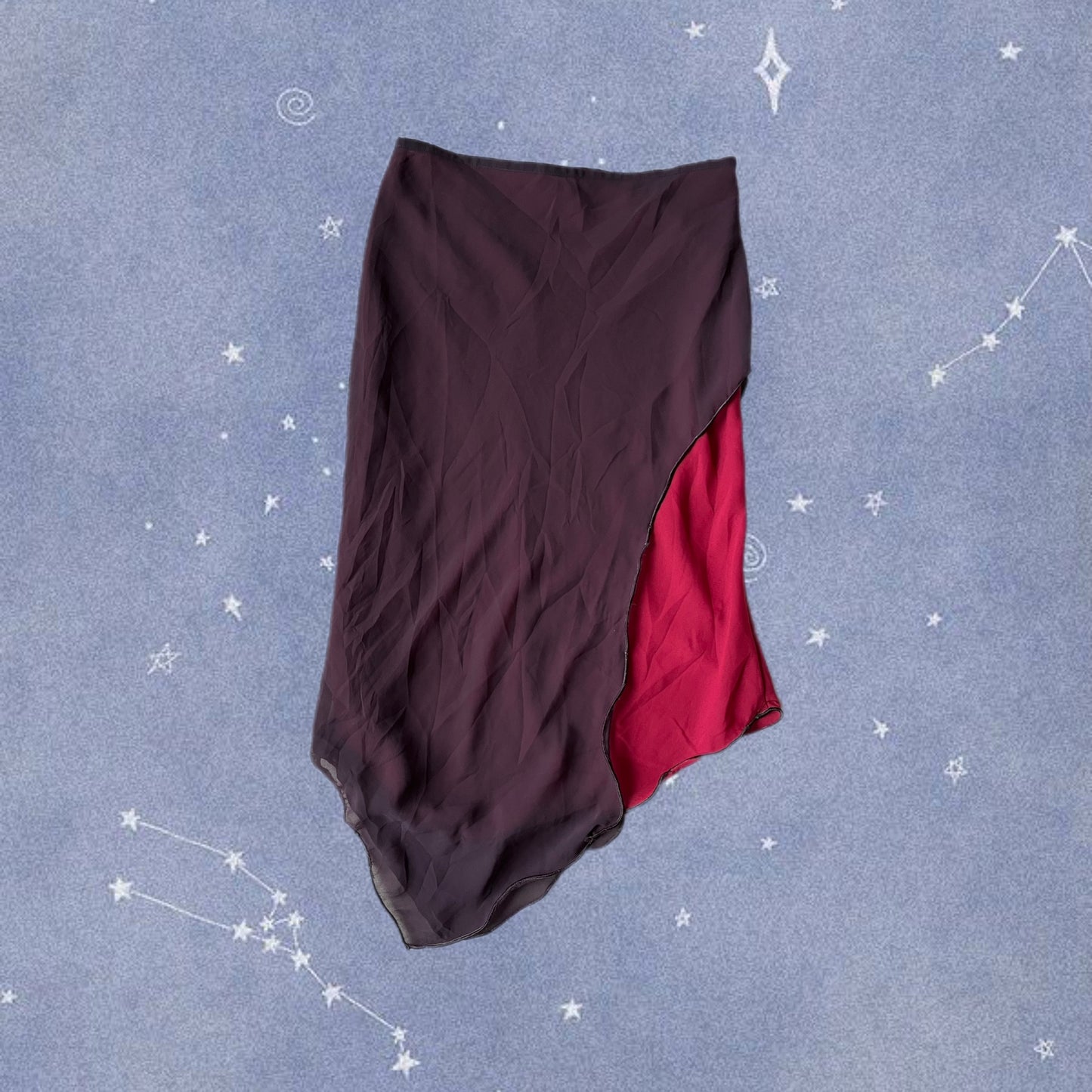 Purple Mesh Midi Skirt - UK 8-10