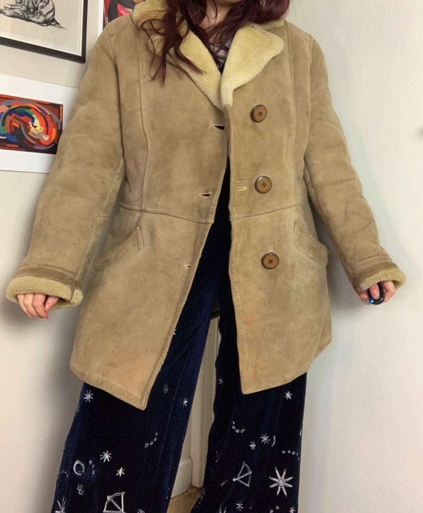 Lana 90s Shearling Coat UK 16/L