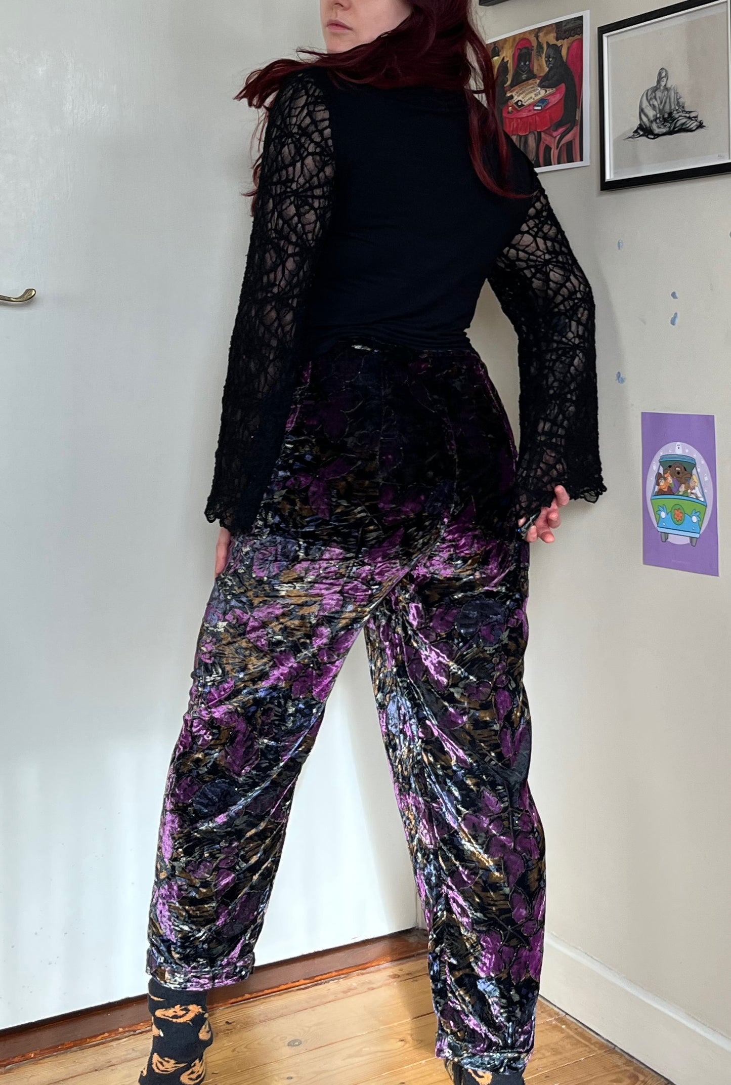 Purple Velvet Pants UK 10