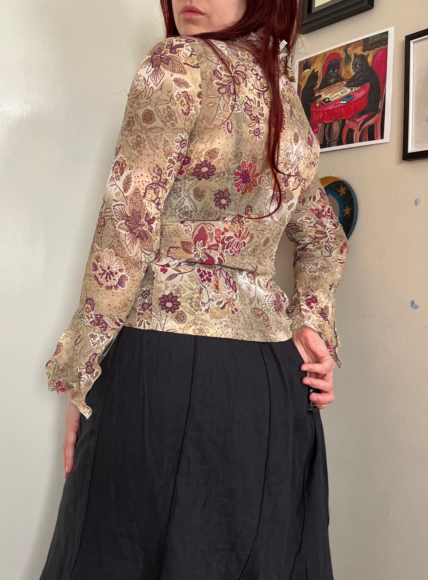 Floral Mesh Top UK 10