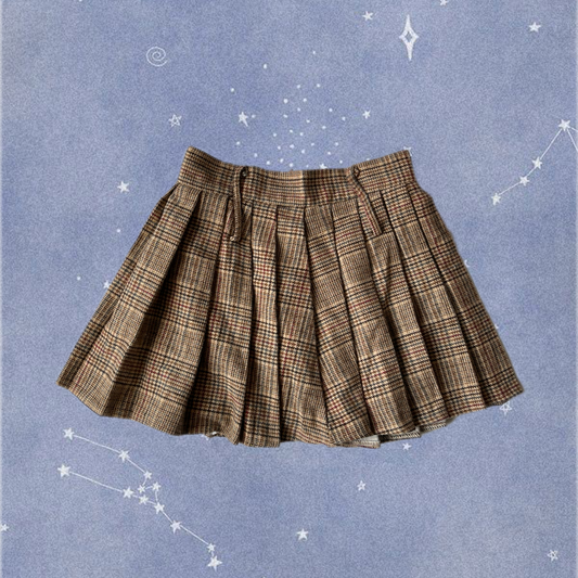 Brown Tartan Mini Skort UK 6