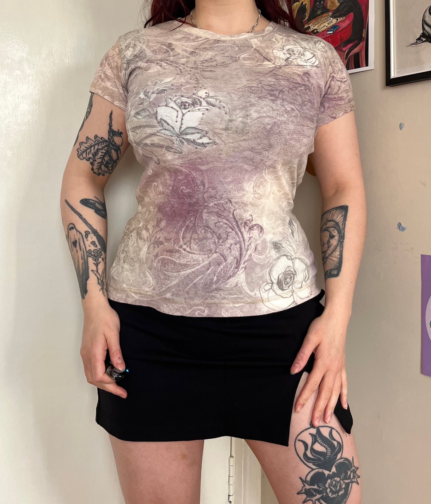 Y2K Floral Tshirt M