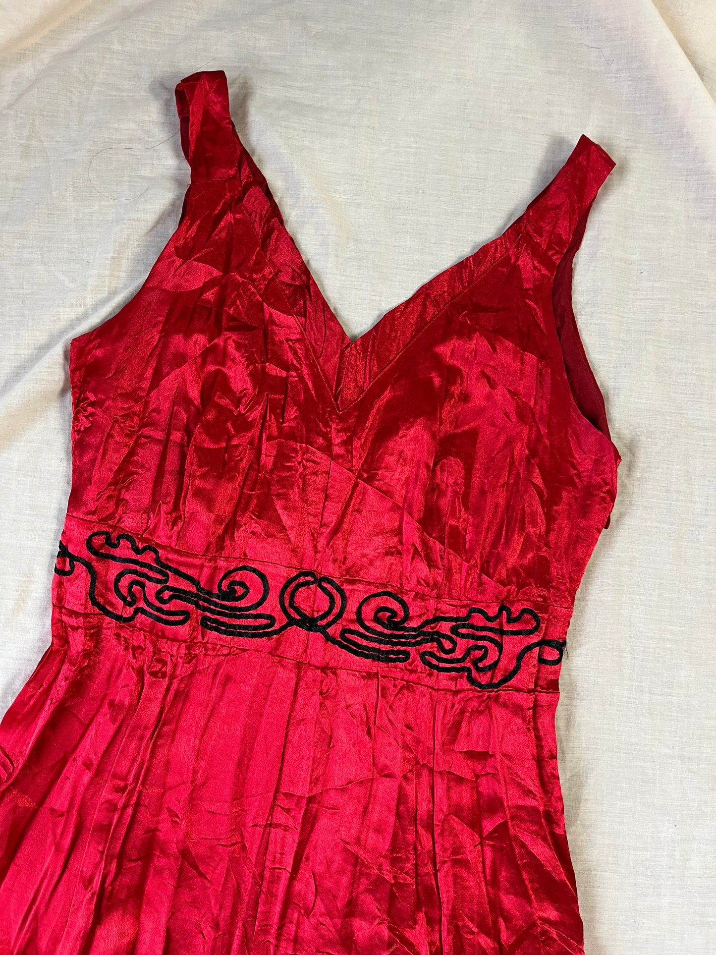 Red Satin Dress UK 10