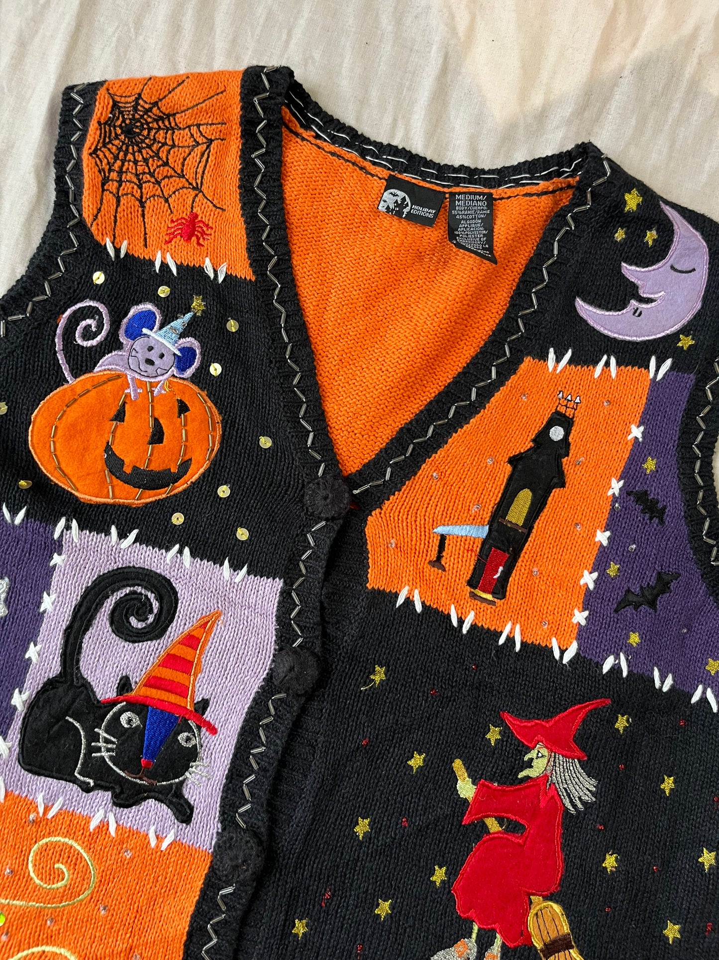 Tarot 1990s Halloween Sweater Vest M