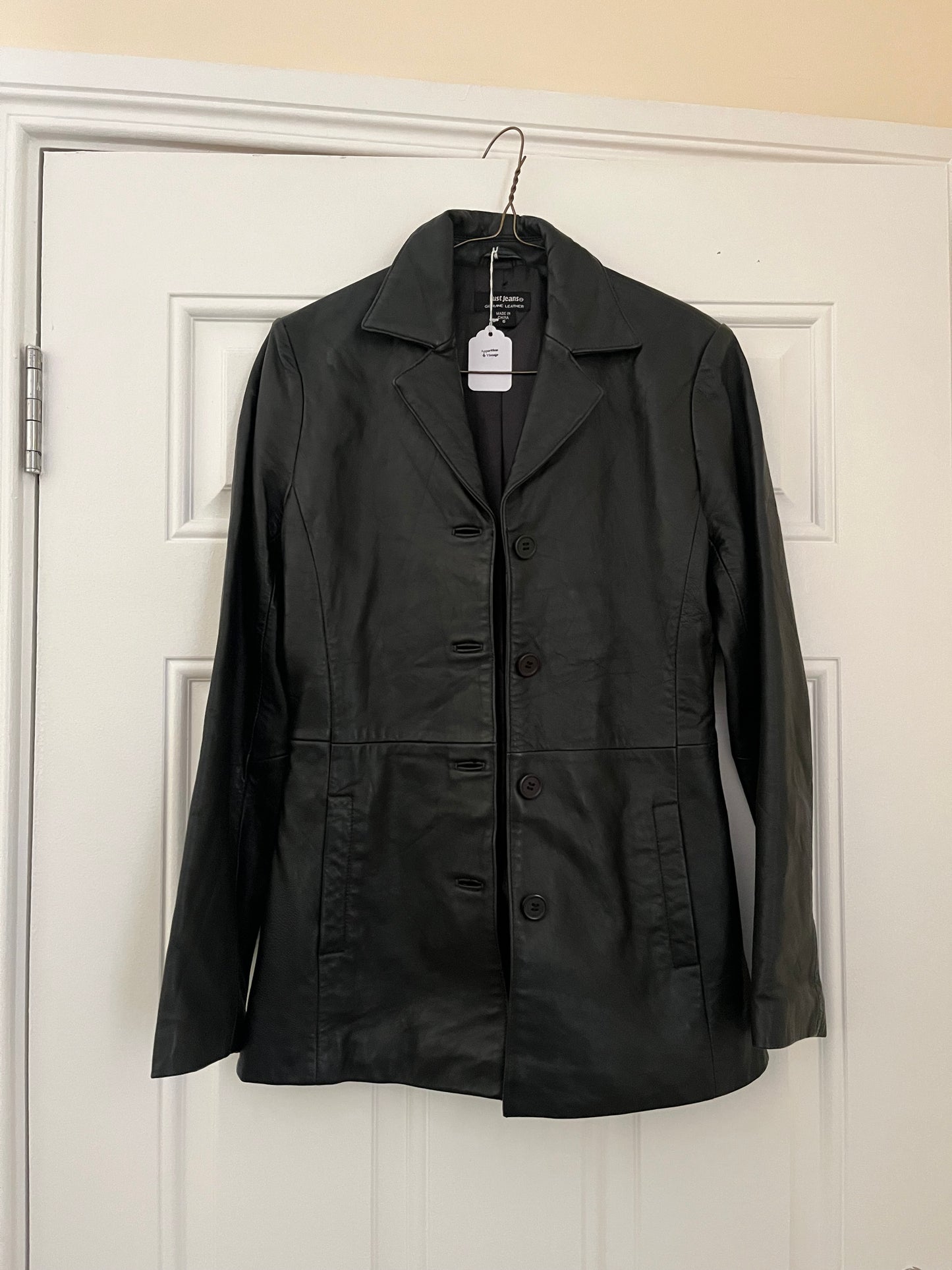 Black Leather Jacket UK 6