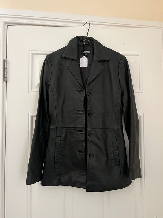 Black Leather Jacket UK 6