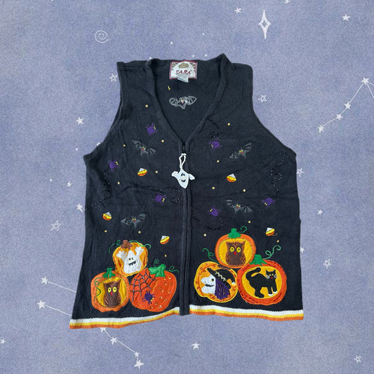 Caspar 1990s Halloween Sweater Vest M
