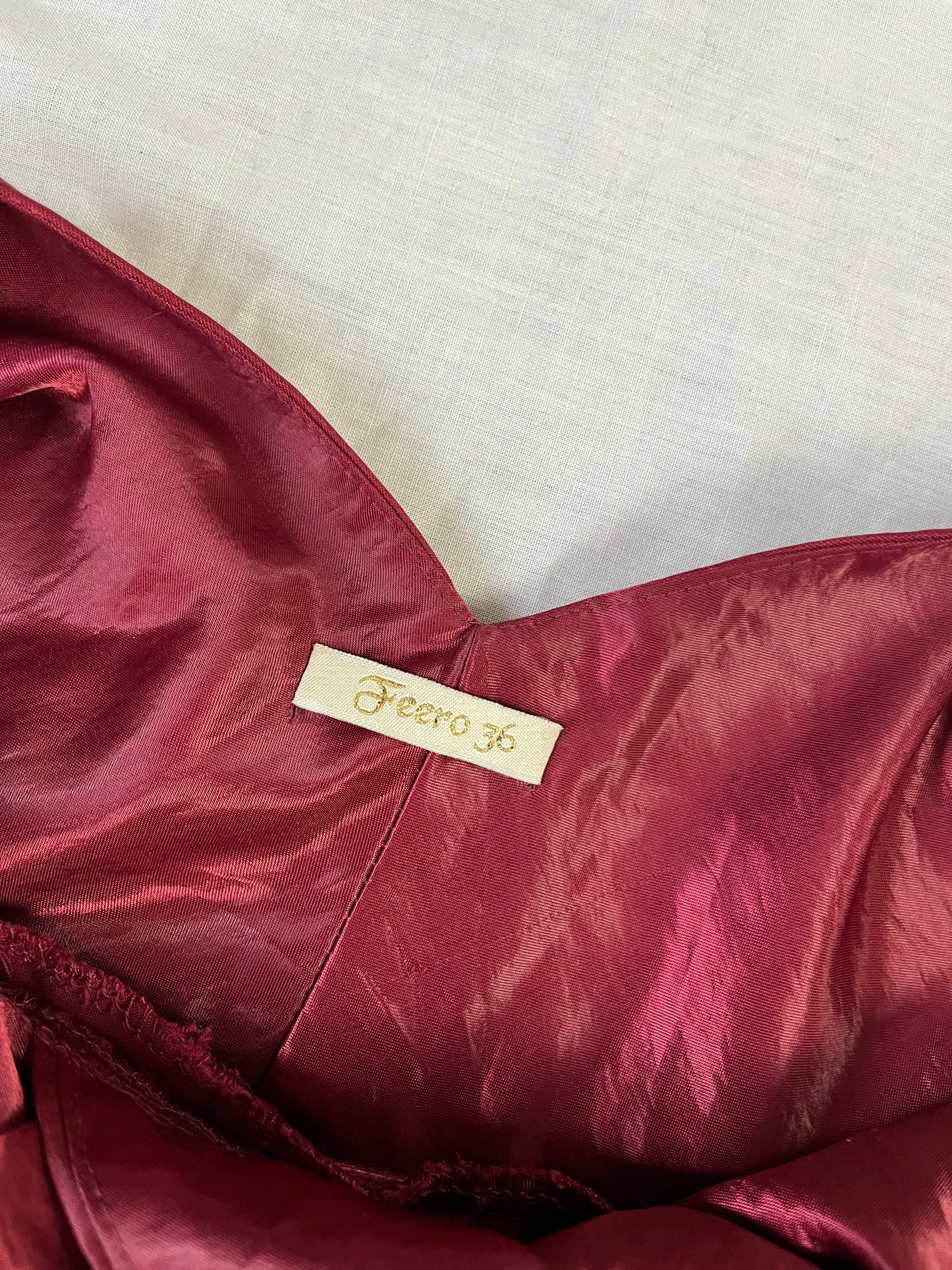 Burgundy Satin Dress UK 6
