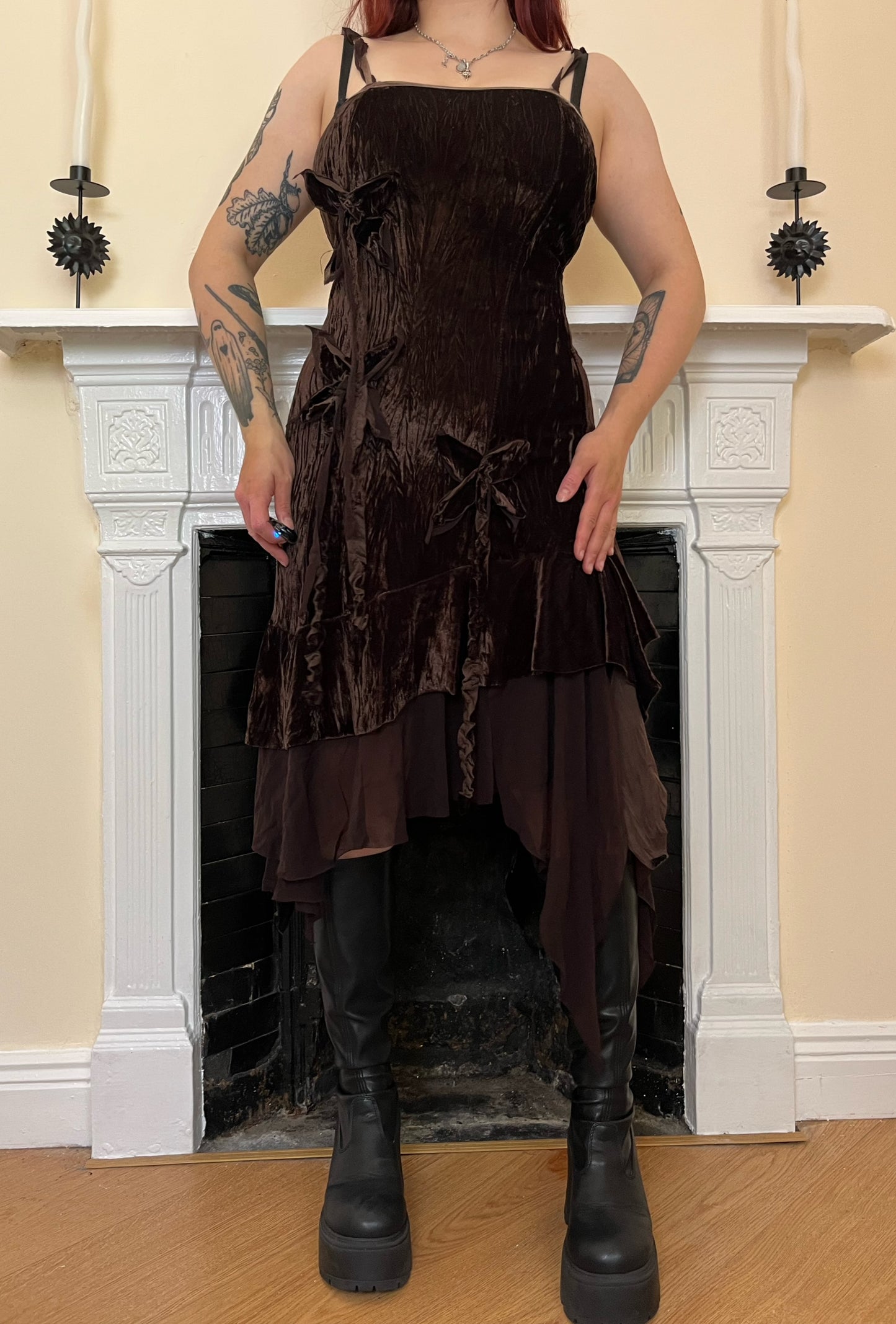1990s Velvet Dress UK 8-12