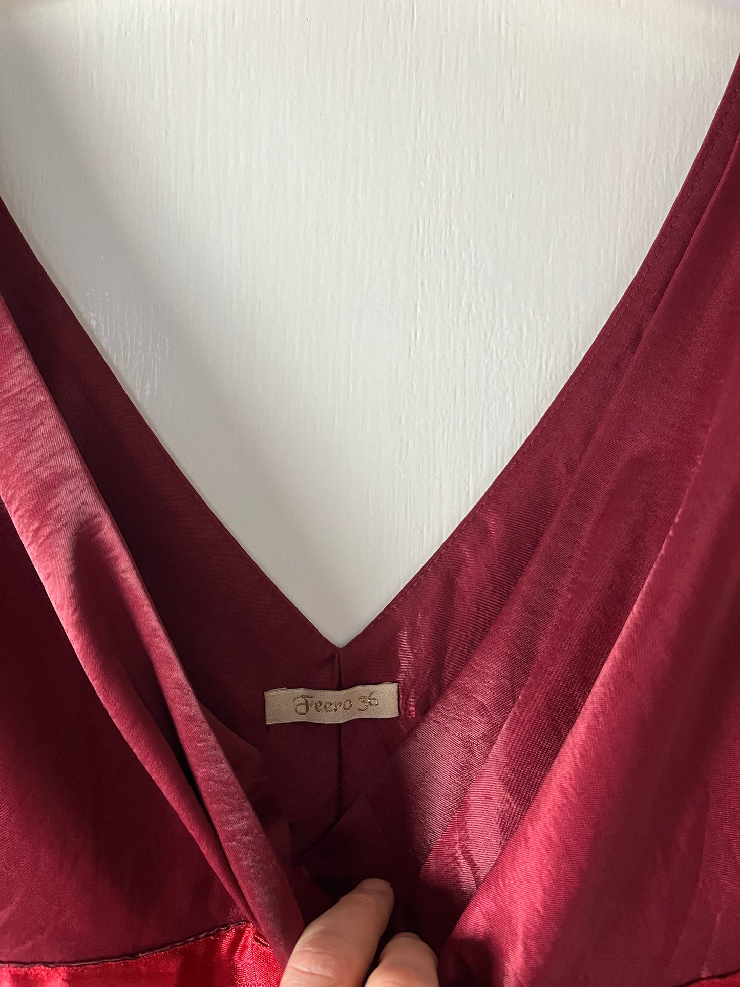 Burgundy Satin Dress UK 6