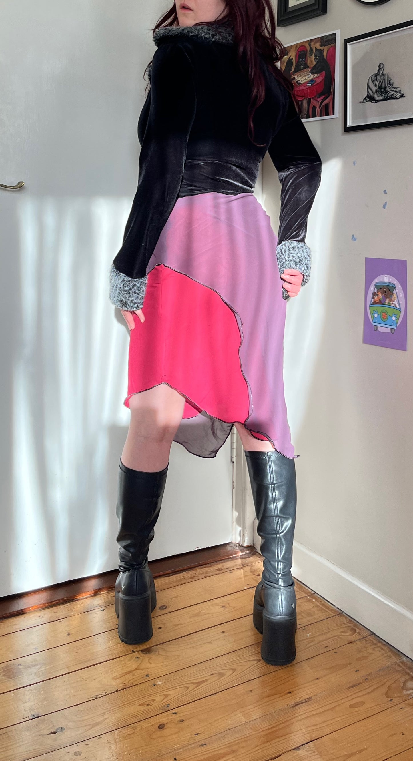 Purple Mesh Midi Skirt - UK 8-10